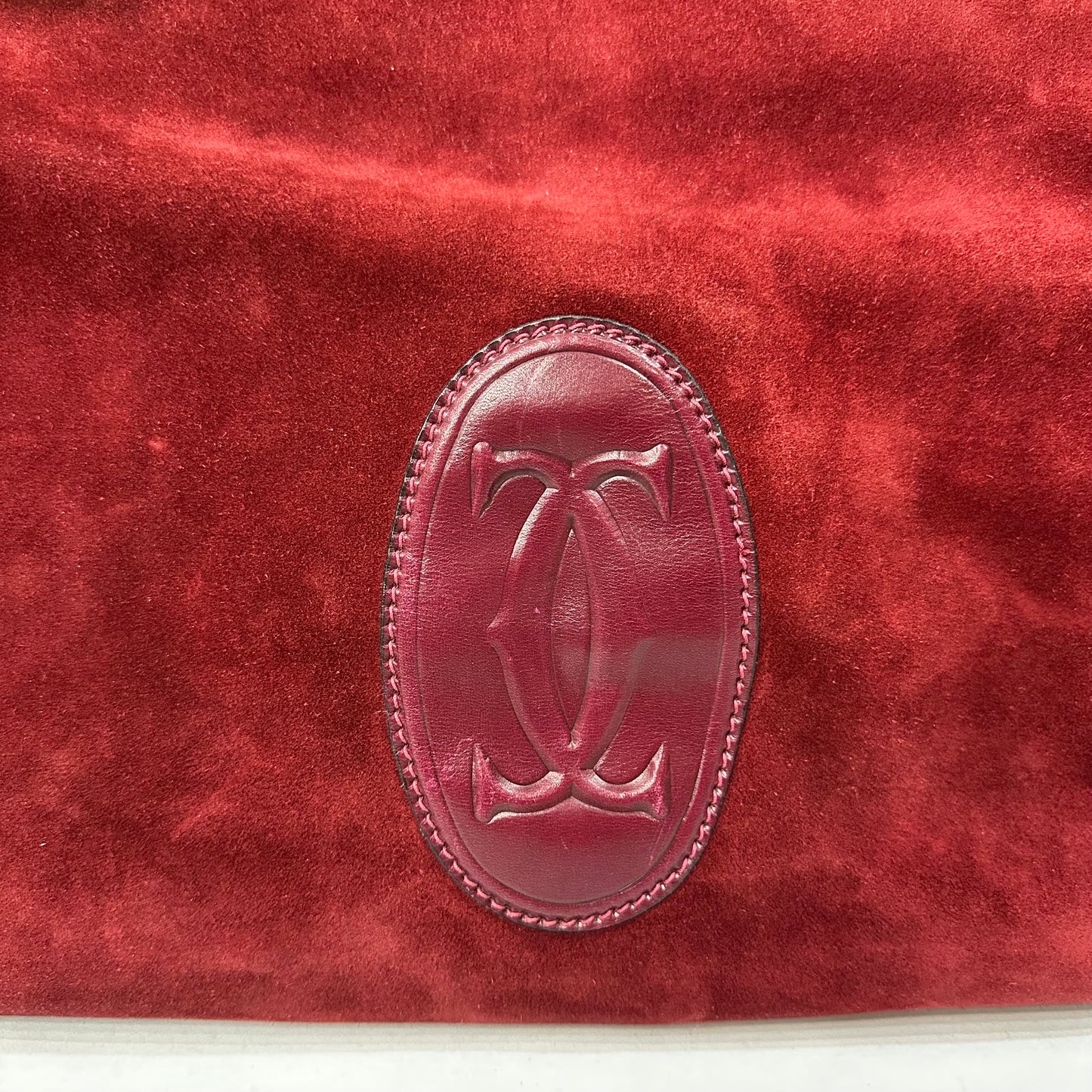 Vintage Les Must De Cartier 1975 Bordeaux Suede Train Travel Messenger Bag