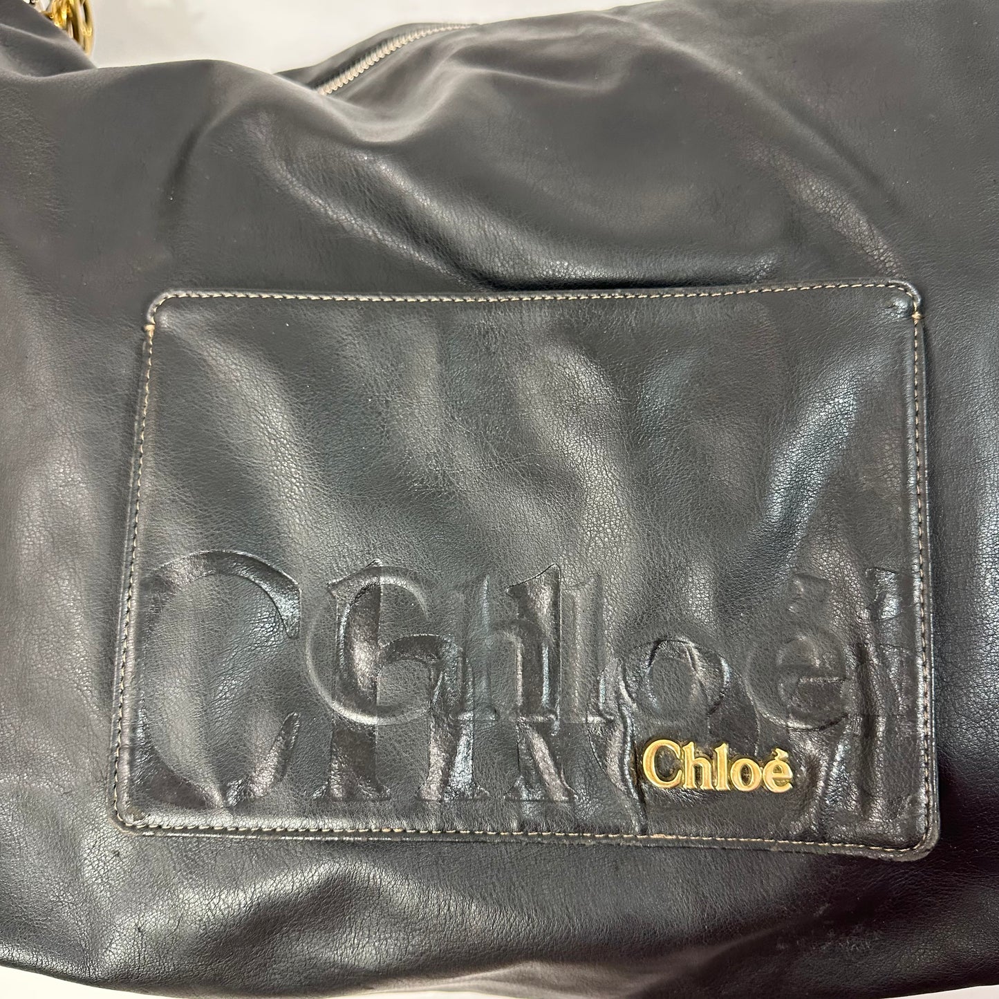 Chloé Eclipse Black Leather Large Hobo Shoulder Bag