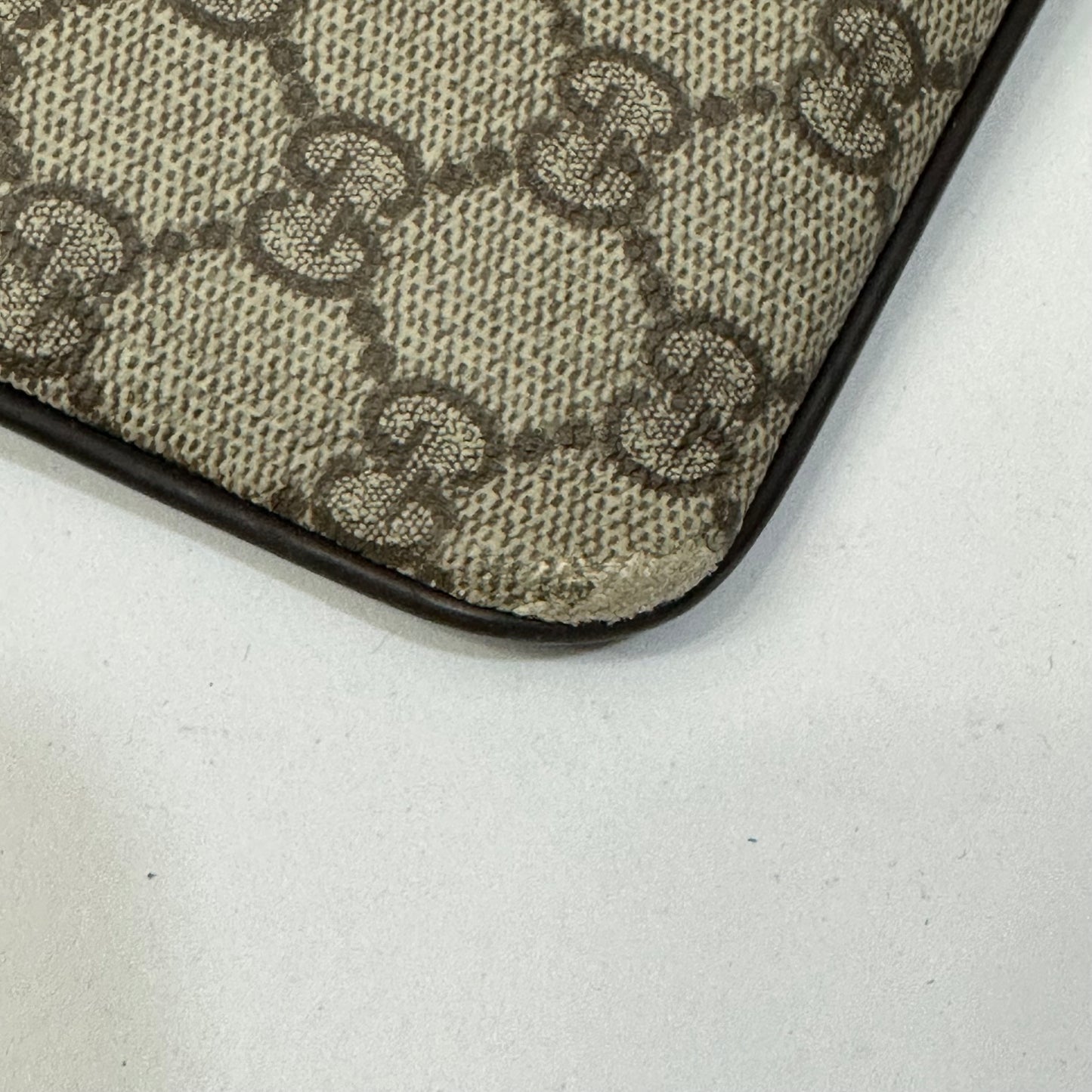 Gucci Monogram Coated Canvas Flat Messenger Bag