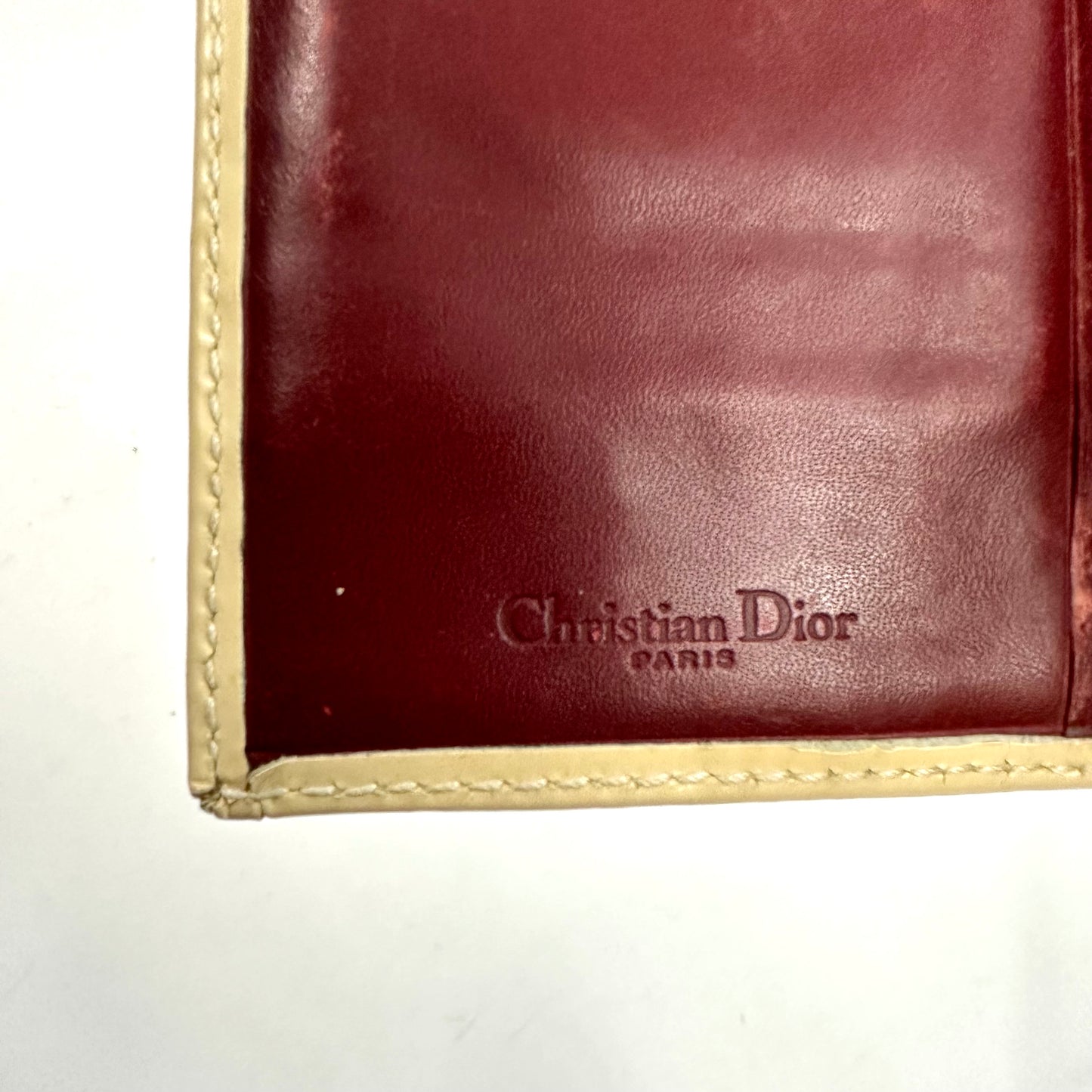 Vintage Christian Dior Red Trotter Monogram Number 1 Long Wallet