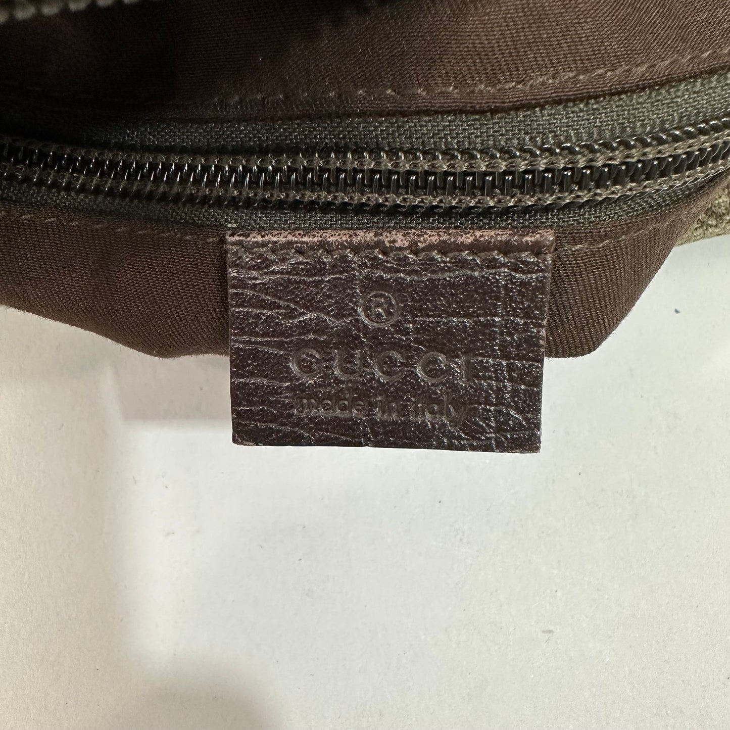 Gucci Monogram Coated Canvas Flat Messenger Bag