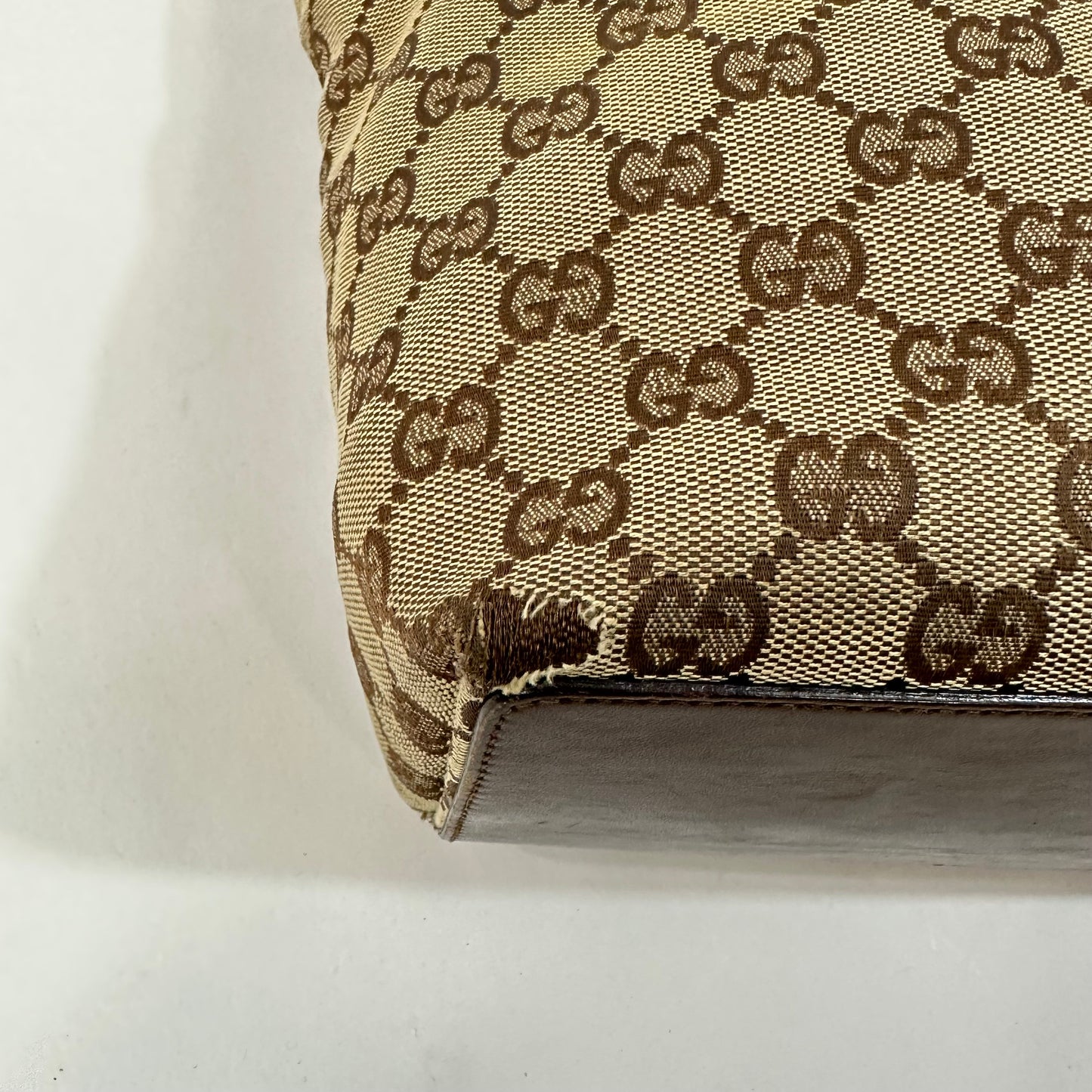 Vintage Gucci GG Monogram Canvas Bucket Tote Bag