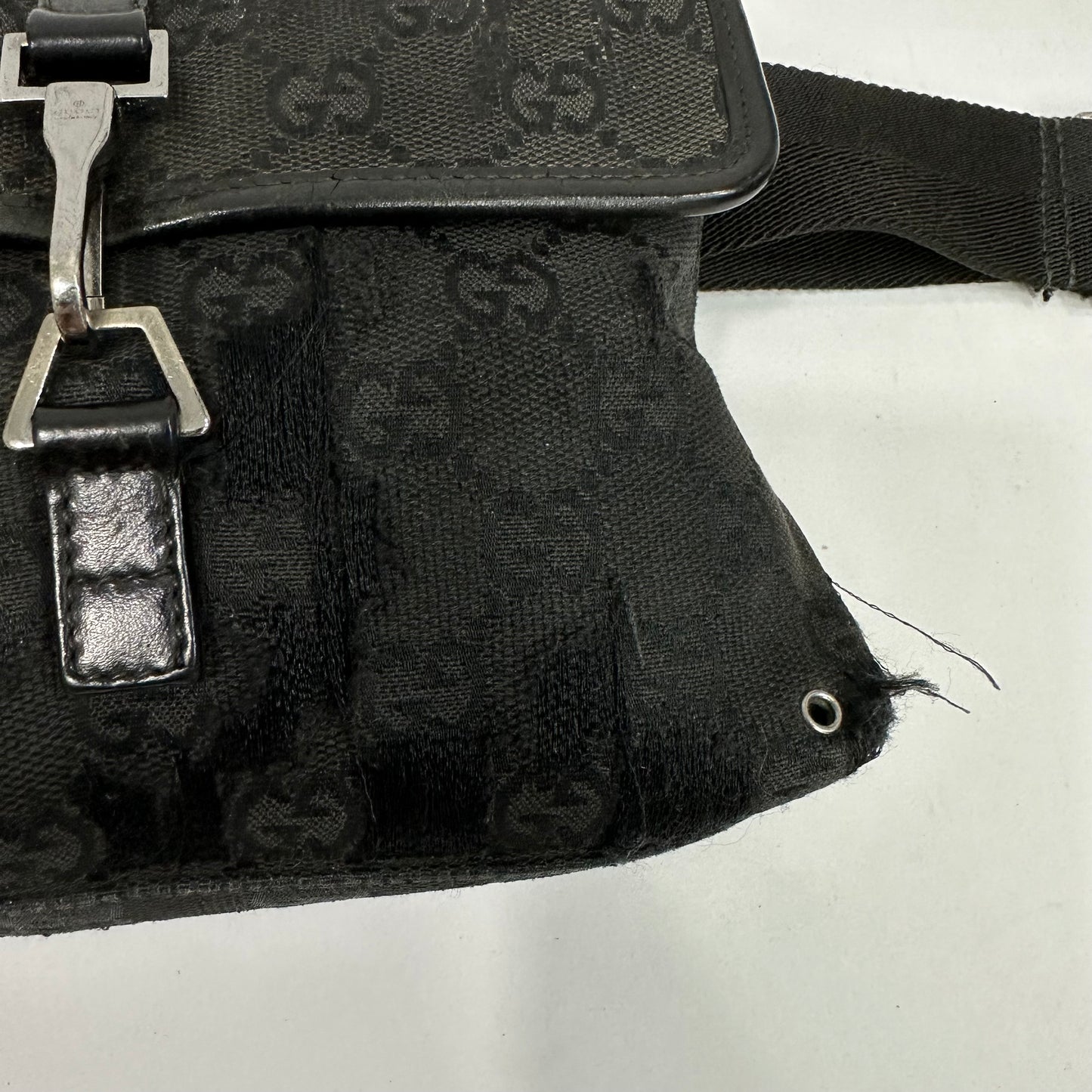Vintage Gucci Black Monogram Belt Bag