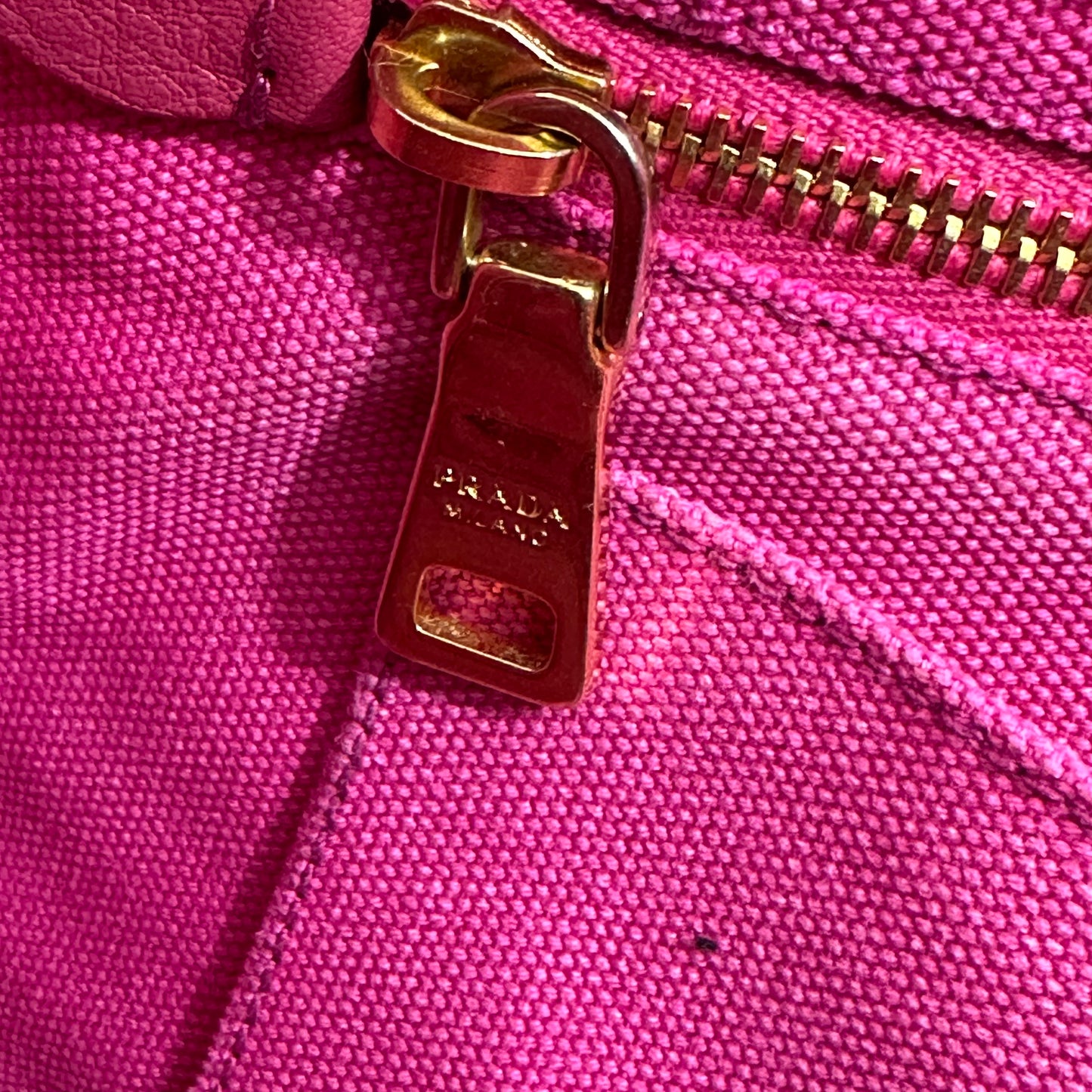 Vintage Prada Pink Canapa Canvas Tote Bag