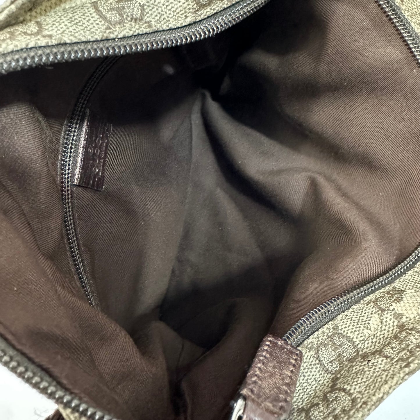 Gucci Monogram Coated Canvas Flat Messenger Bag
