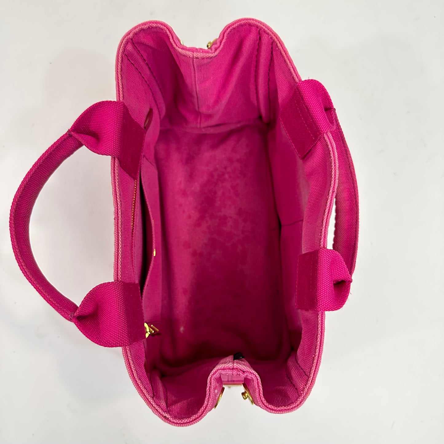 Vintage Prada Pink Canapa Canvas Tote Bag