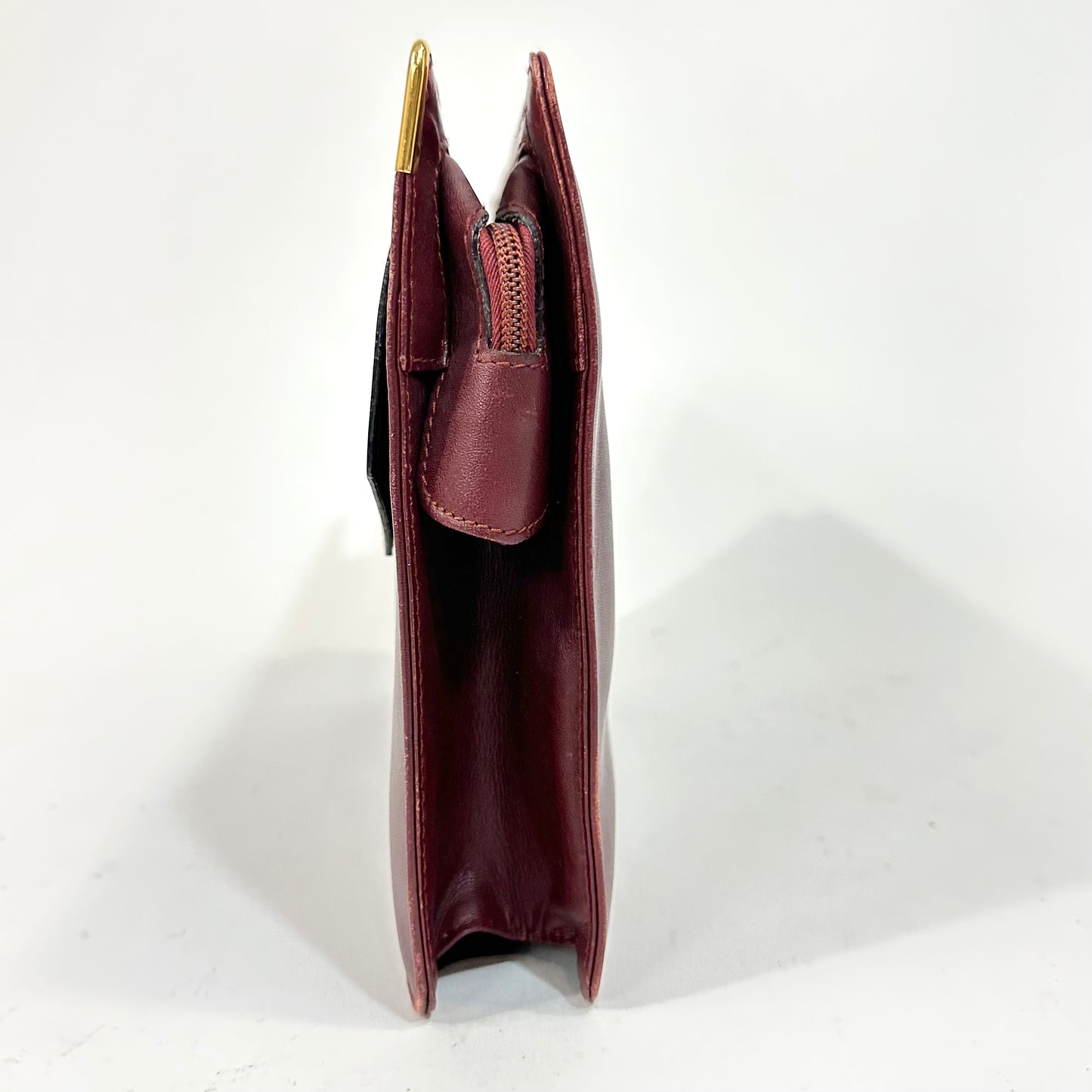 Vintage Must de Cartier Bordeaux Leather Clutch