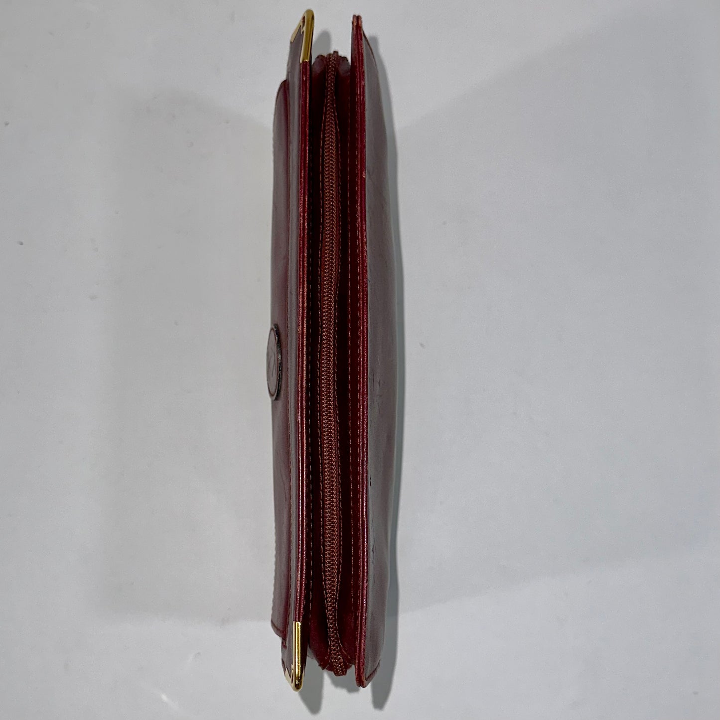 Vintage Must de Cartier Bordeaux Leather Clutch
