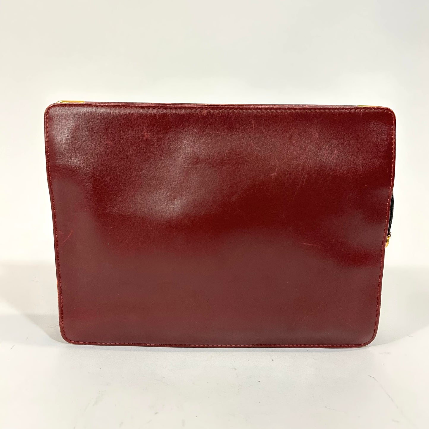 Vintage Must de Cartier Bordeaux Leather Clutch