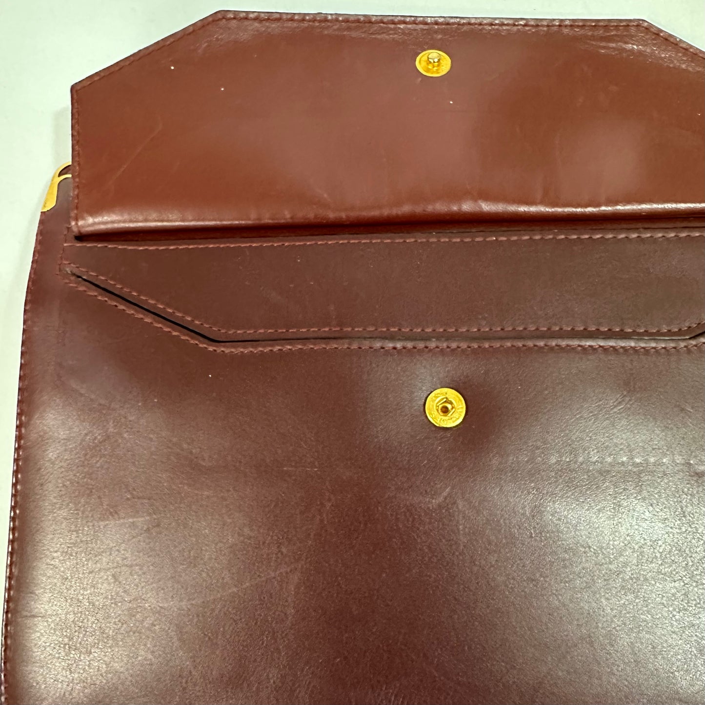 Vintage Must de Cartier Bordeaux Leather Clutch