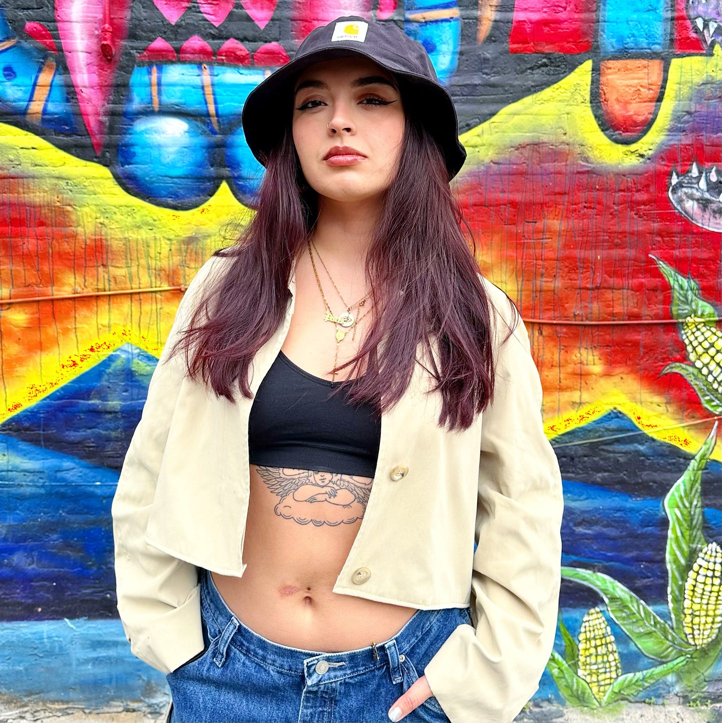 Reworked Vintage Black Carhartt Bucket Hat