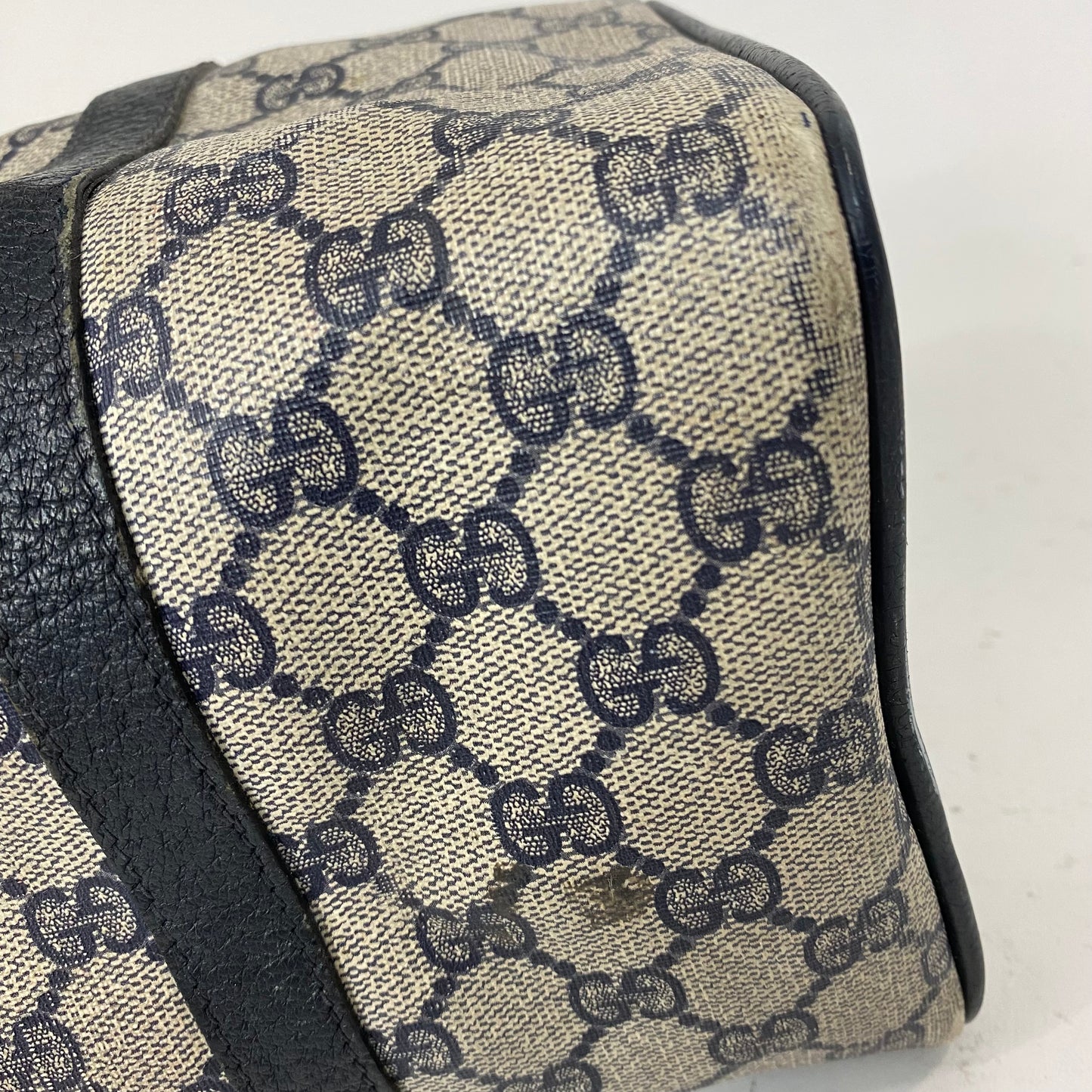 Vintage Gucci Navy Blue Boston Bag