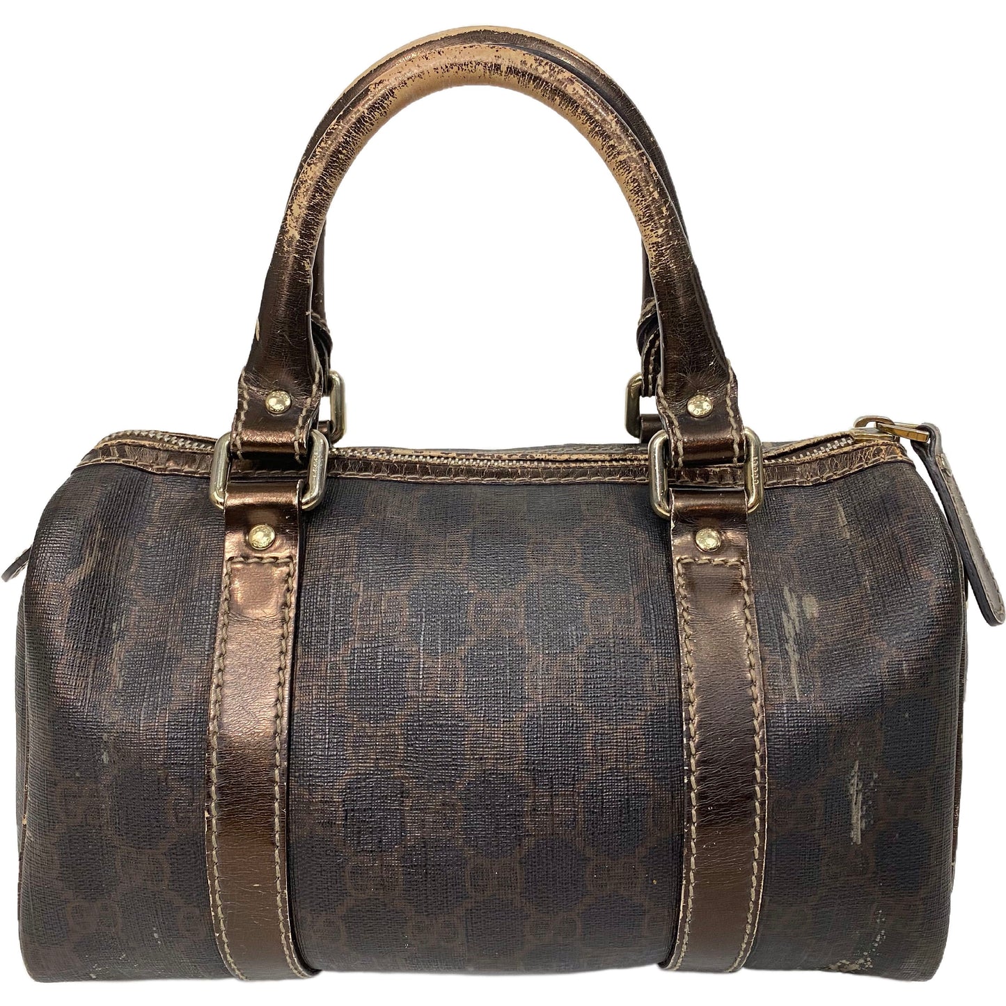 Vintage Gucci Bronze Metallic Mini Boston Bag