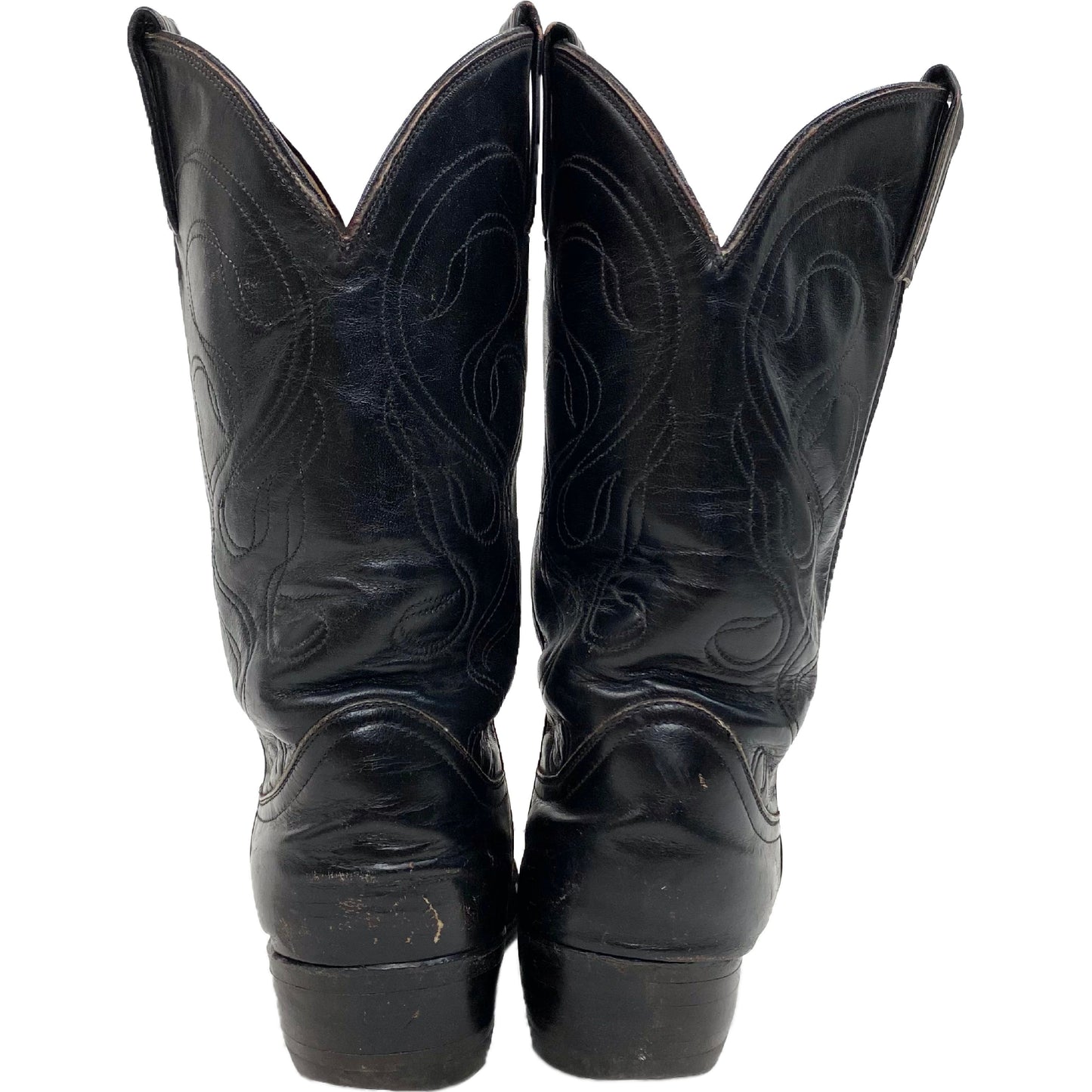 Vintage Tony Lama Black Wing Tip Cowboy Boots
