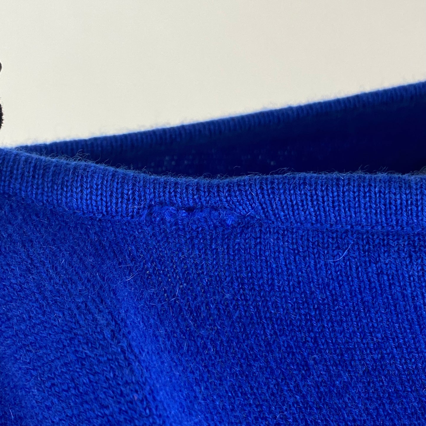 Vintage Valentino Boutique Blue Ruched Bow Sweater