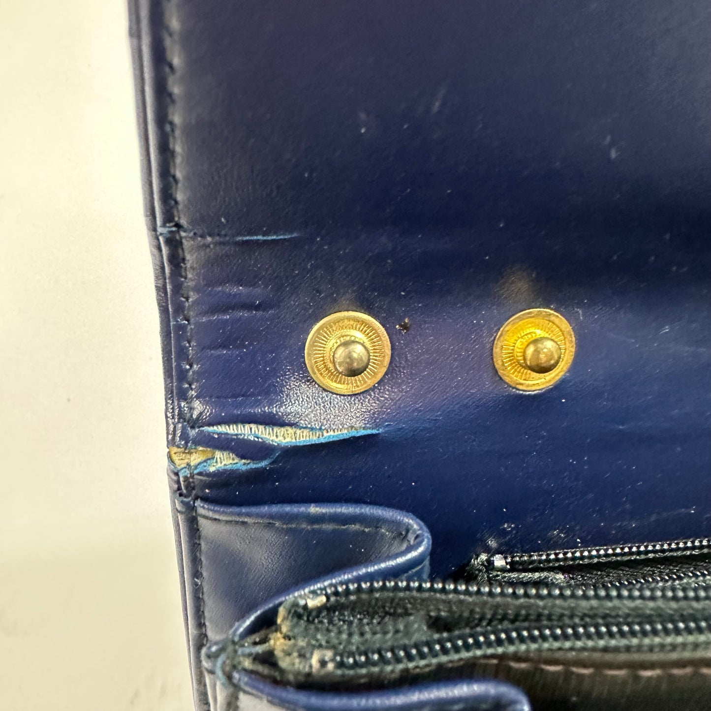 Vintage Christian Dior Navy Blue Trotter Monogram Clutch