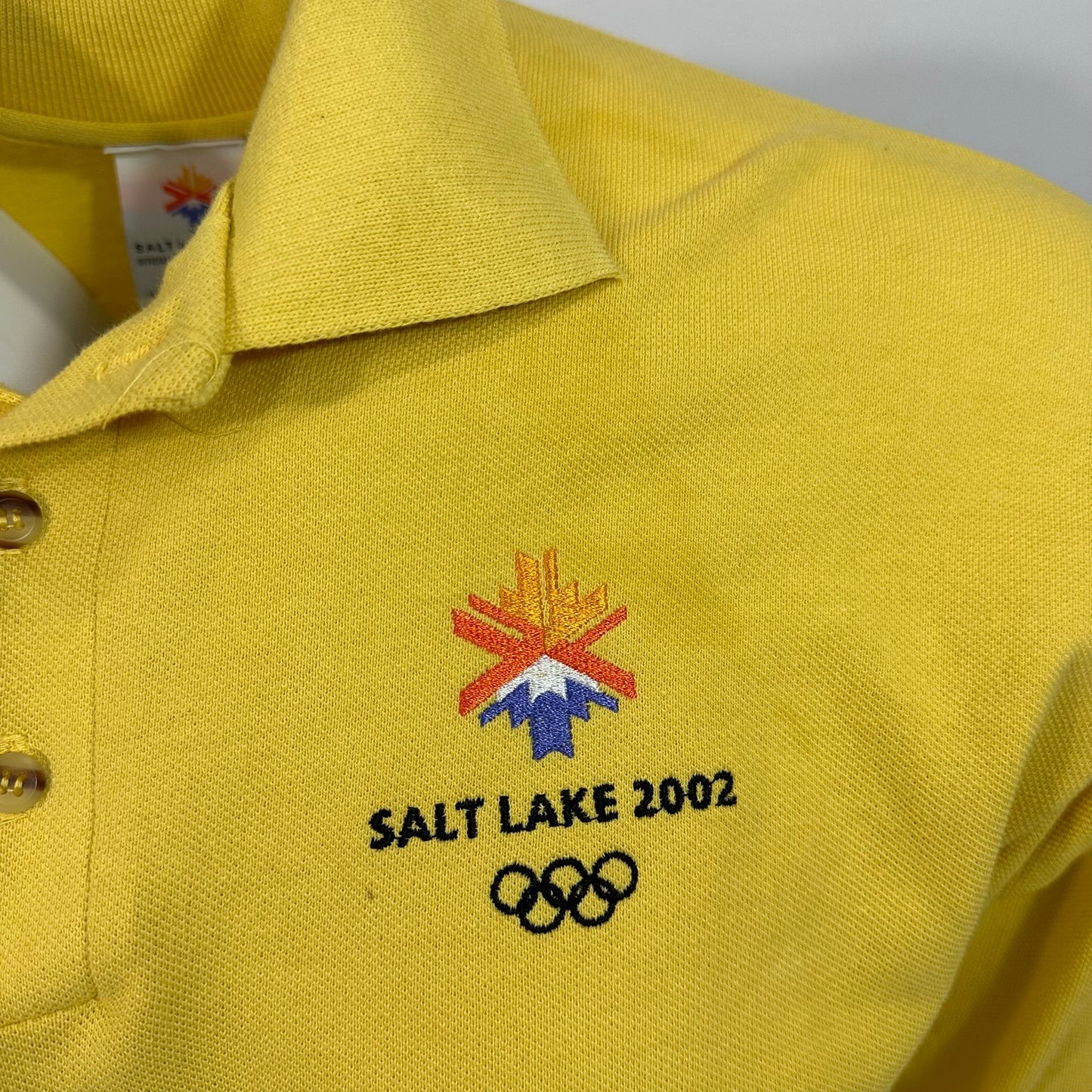 Vintage Deadstock 2002 Salt Lake Olympics Long Sleeve Yellow Polo