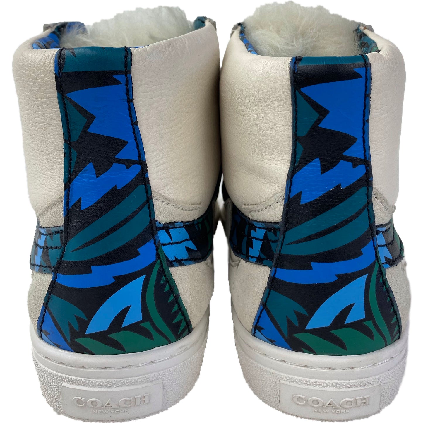 NWT Coach C203 Soft Smooth/Calf Suede Pointy Toe High Top Sneakers