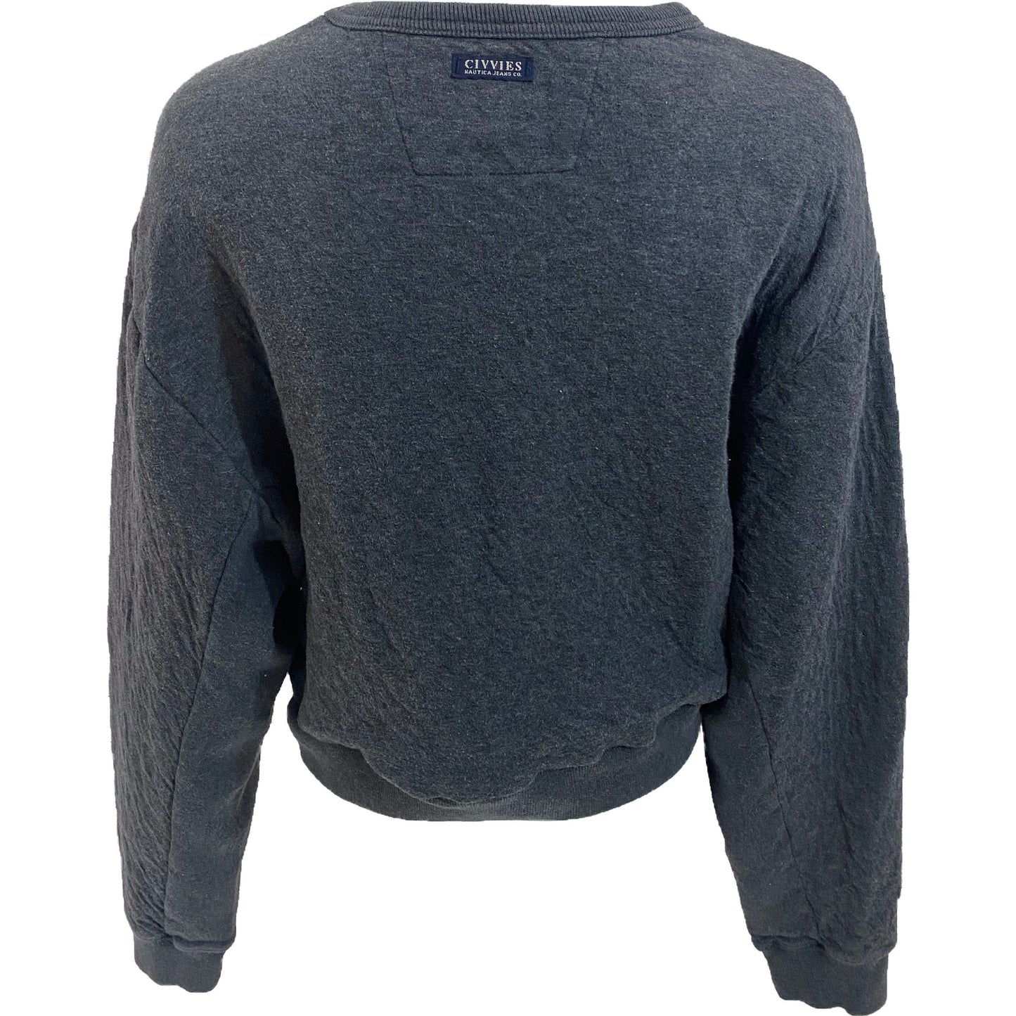 Reworked Vintage Nautica Jeans Cropped Grey Crewneck