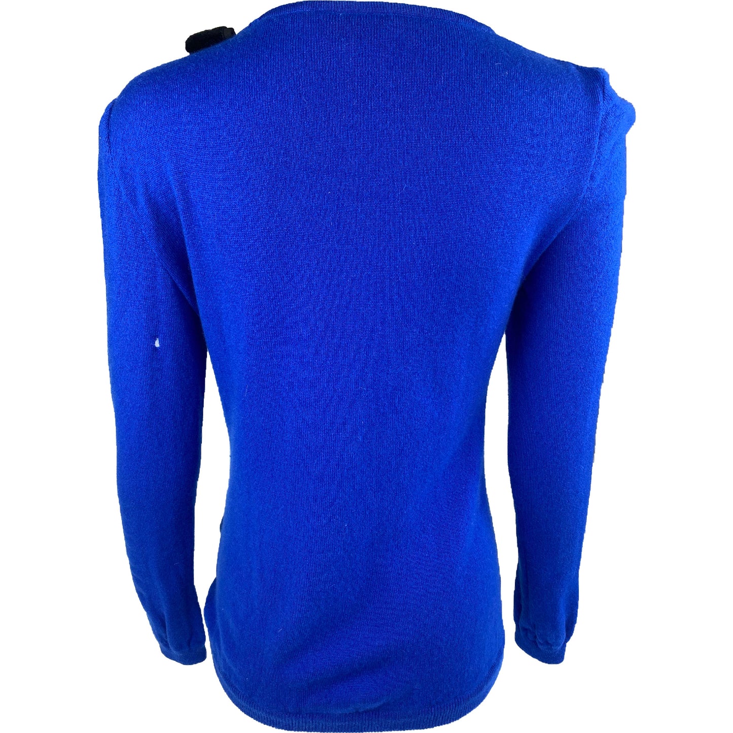 Vintage Valentino Boutique Blue Ruched Bow Sweater