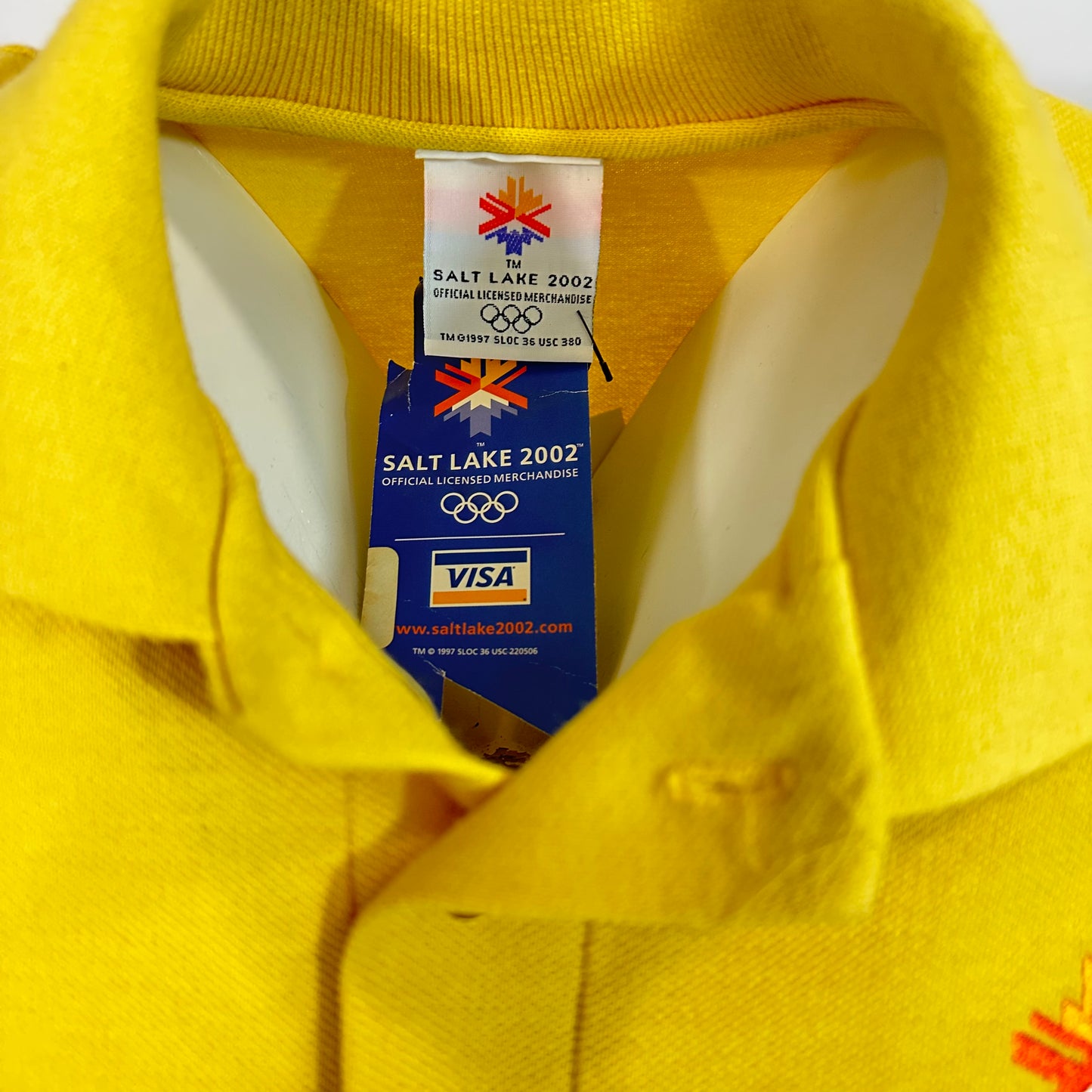 Vintage Deadstock 2002 Salt Lake Olympics Long Sleeve Yellow Polo