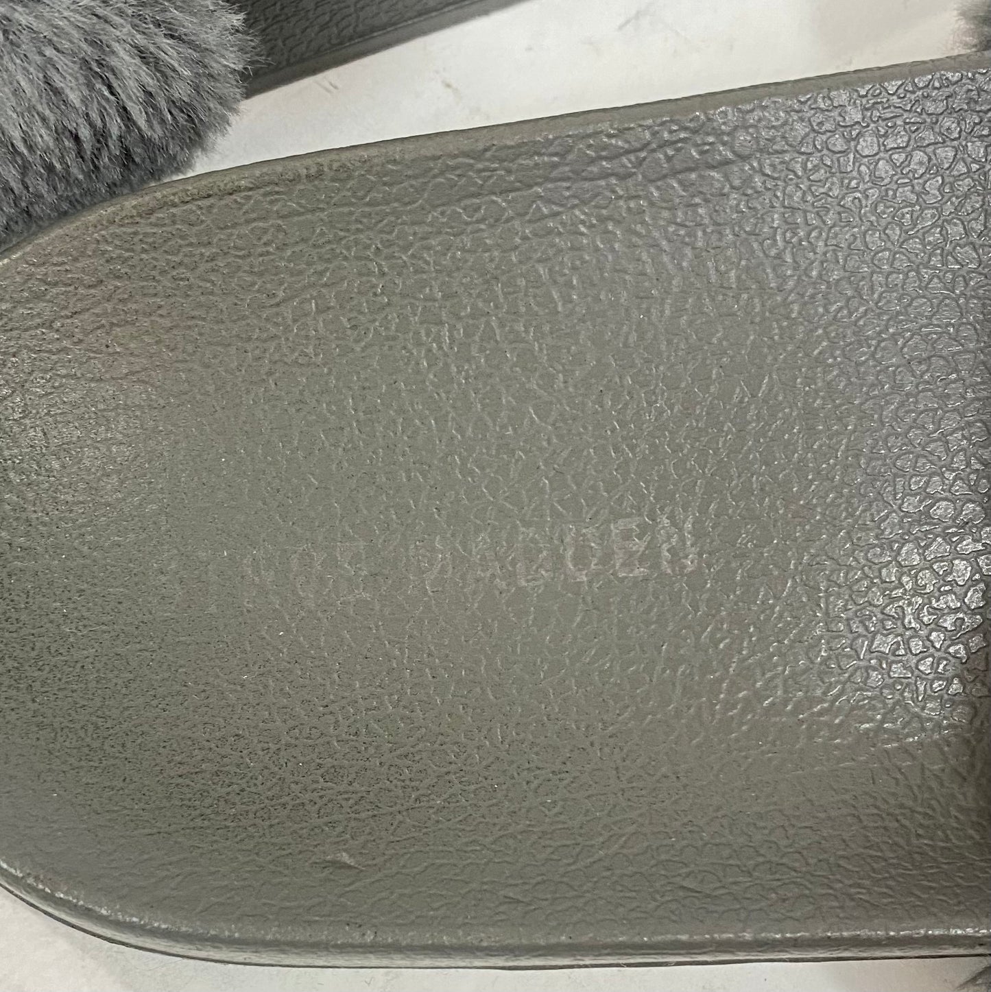 Steve Madden Softey Grey Faux Fur Slides