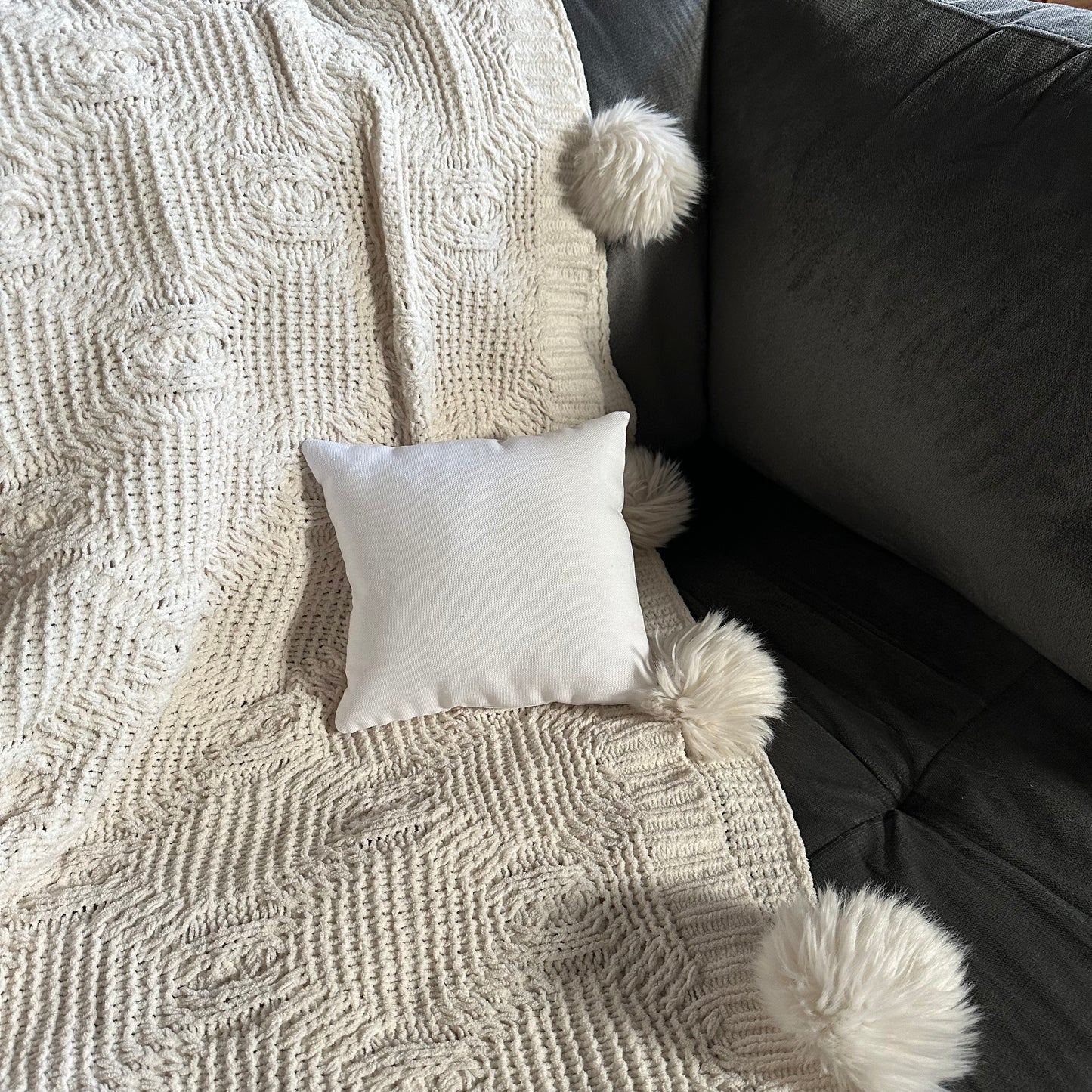 Reworked Designer Dustbag Small Accent Pillow