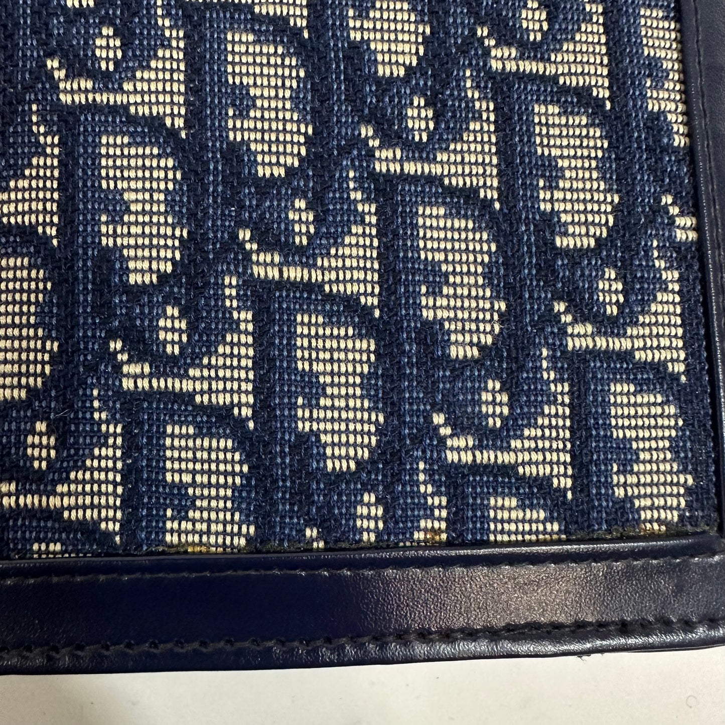 Vintage Christian Dior Navy Blue Trotter Monogram Clutch