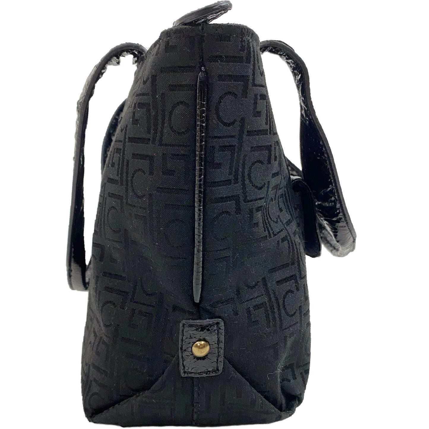 Vintage Y2K Liz Claiborne Black Monogram Mini Tote Bag
