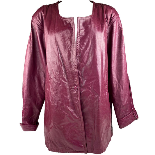 Vintage V.I.P. Maroon Leather Jacket
