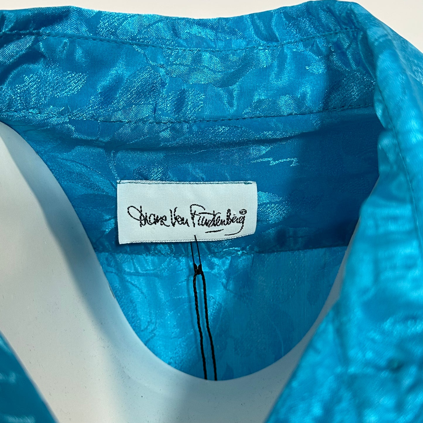 Vintage 80’s Diane Von Furstenberg Blue Silky Button Down