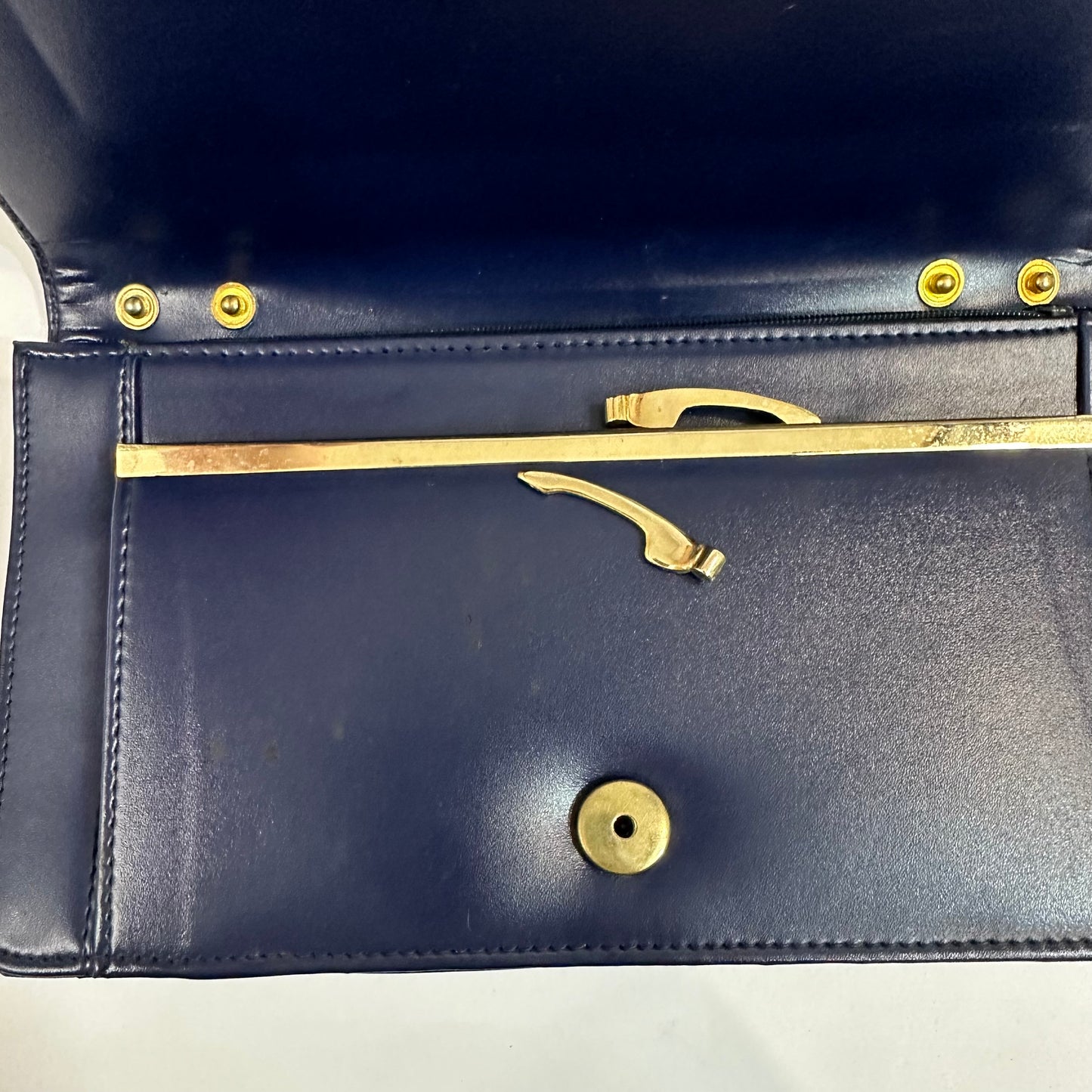 Vintage Christian Dior Navy Blue Trotter Monogram Clutch