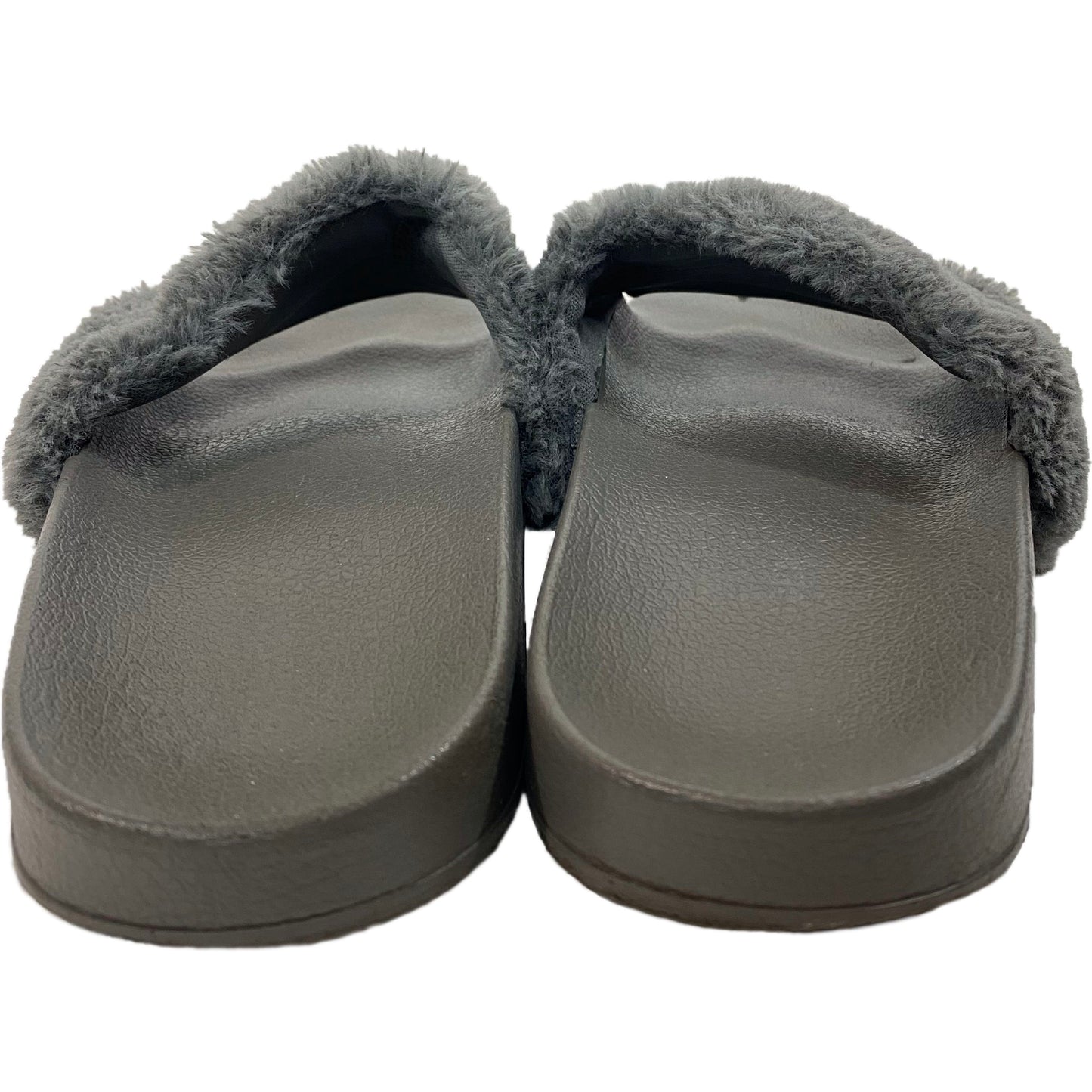 Steve Madden Softey Grey Faux Fur Slides