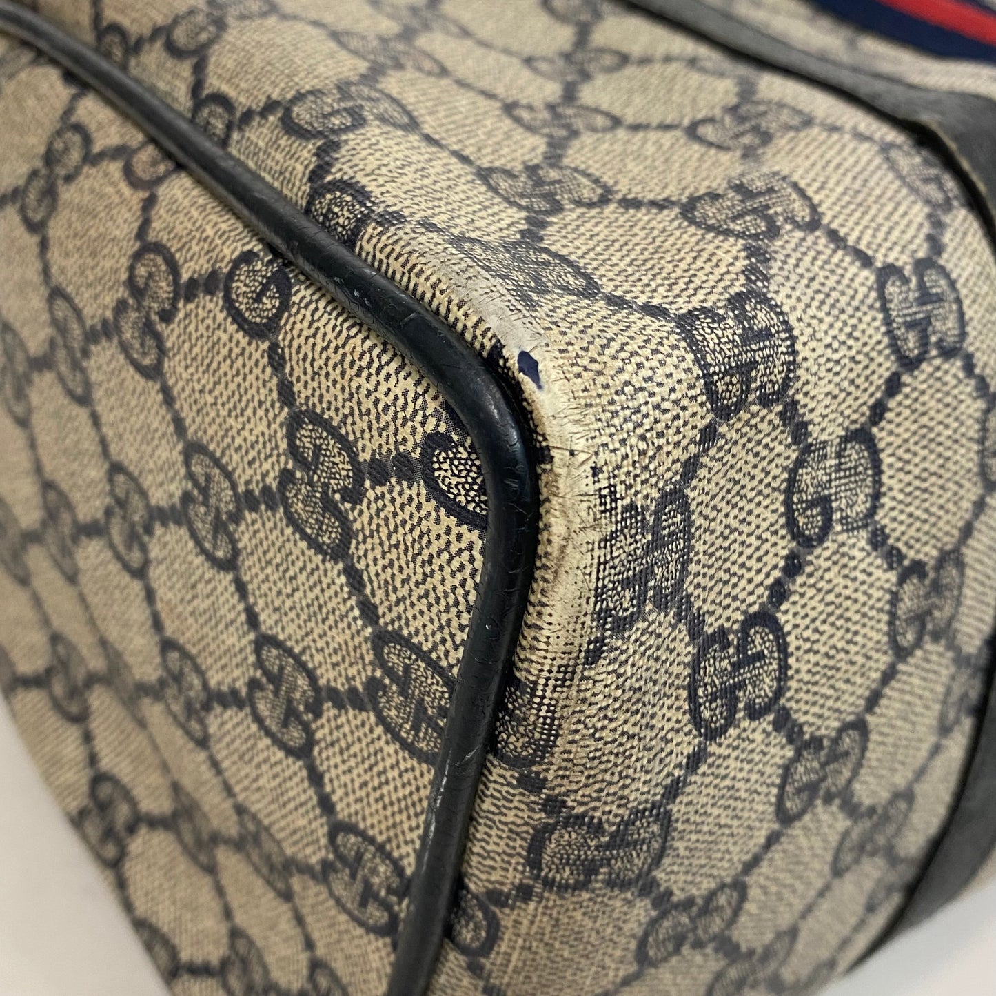 Vintage Gucci Navy Blue Boston Bag