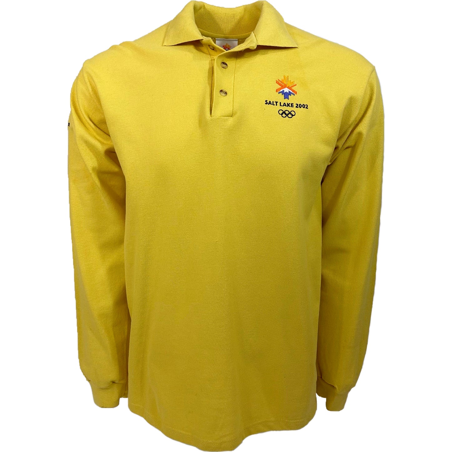 Vintage Deadstock 2002 Salt Lake Olympics Long Sleeve Yellow Polo
