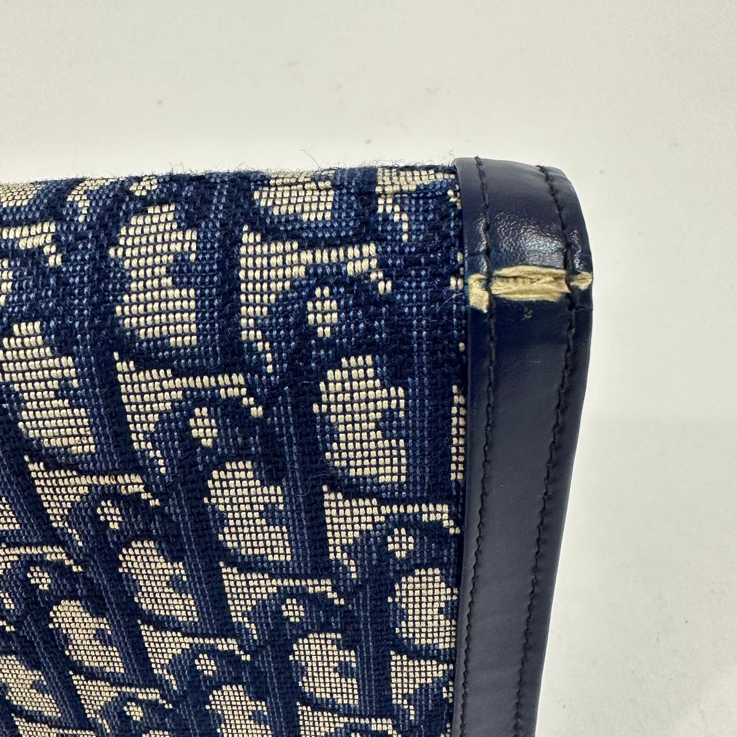 Vintage Christian Dior Navy Blue Trotter Monogram Clutch