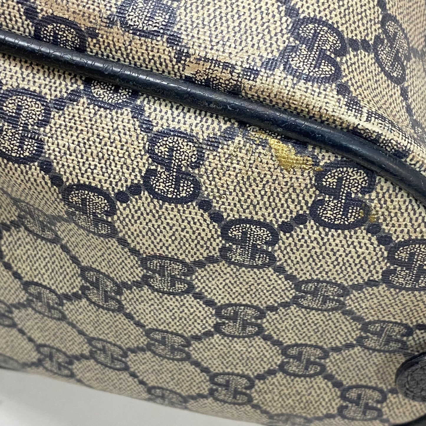 Vintage Gucci Navy Blue Boston Bag