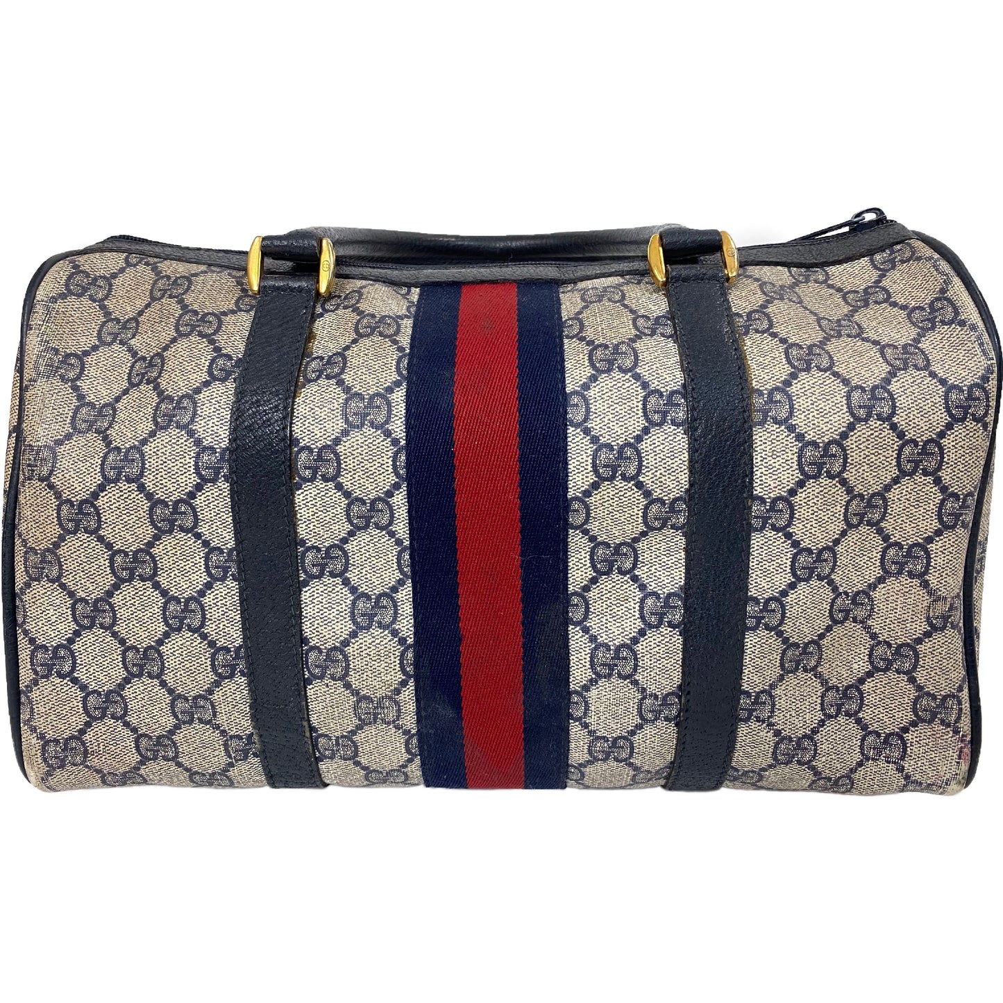 Vintage Gucci Navy Blue Boston Bag
