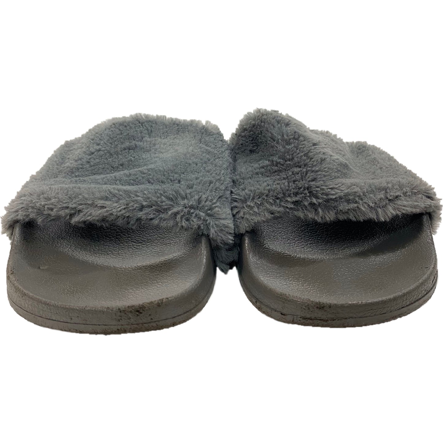 Steve Madden Softey Grey Faux Fur Slides