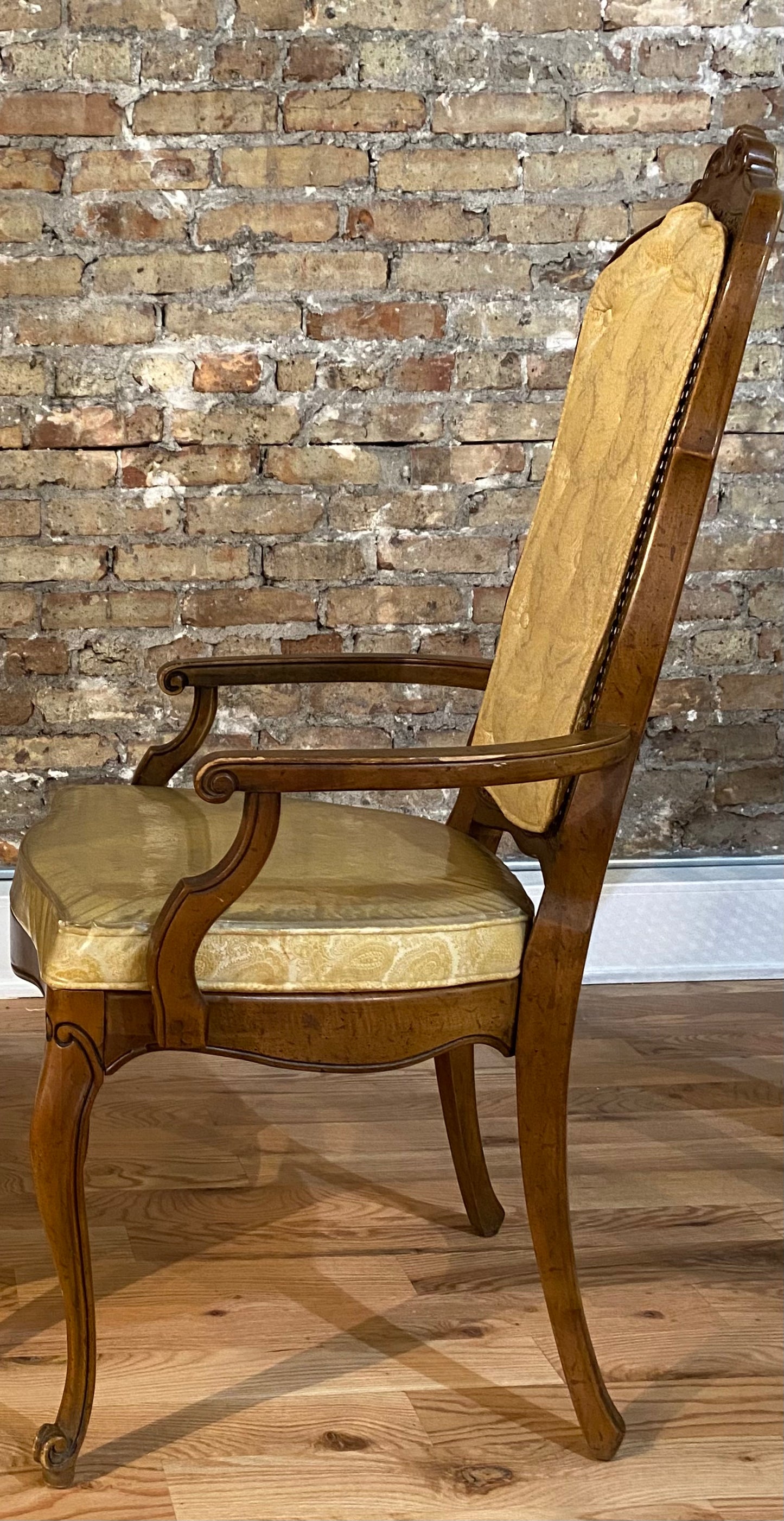 Cane Vintage Dining Chair with Paisley Fabric