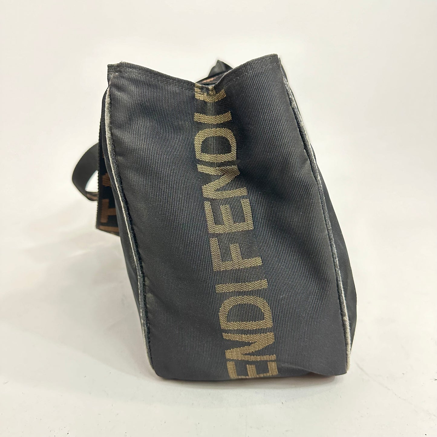 Vintage Fendi Roma Star Black Canvas Tote