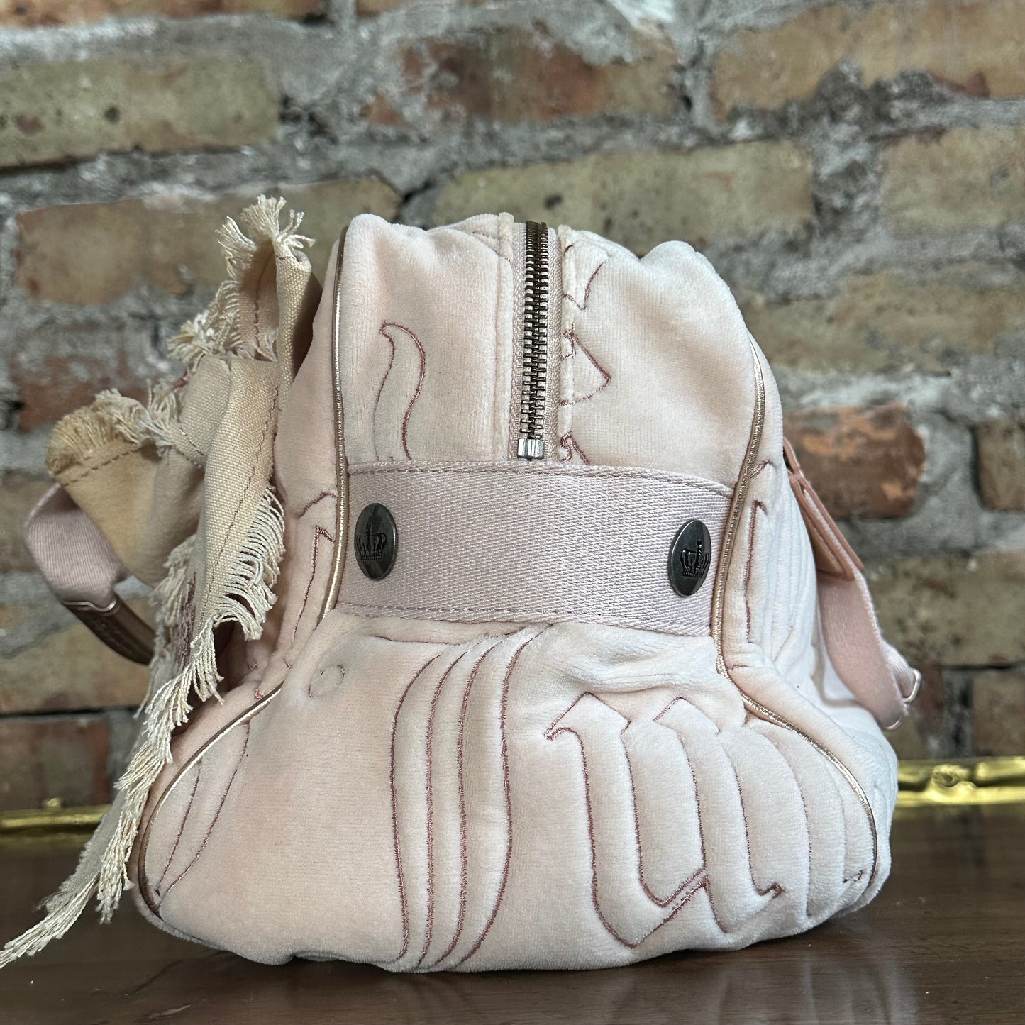 Vintage Y2K Juicy Couture Pink Velour Bowler Bag