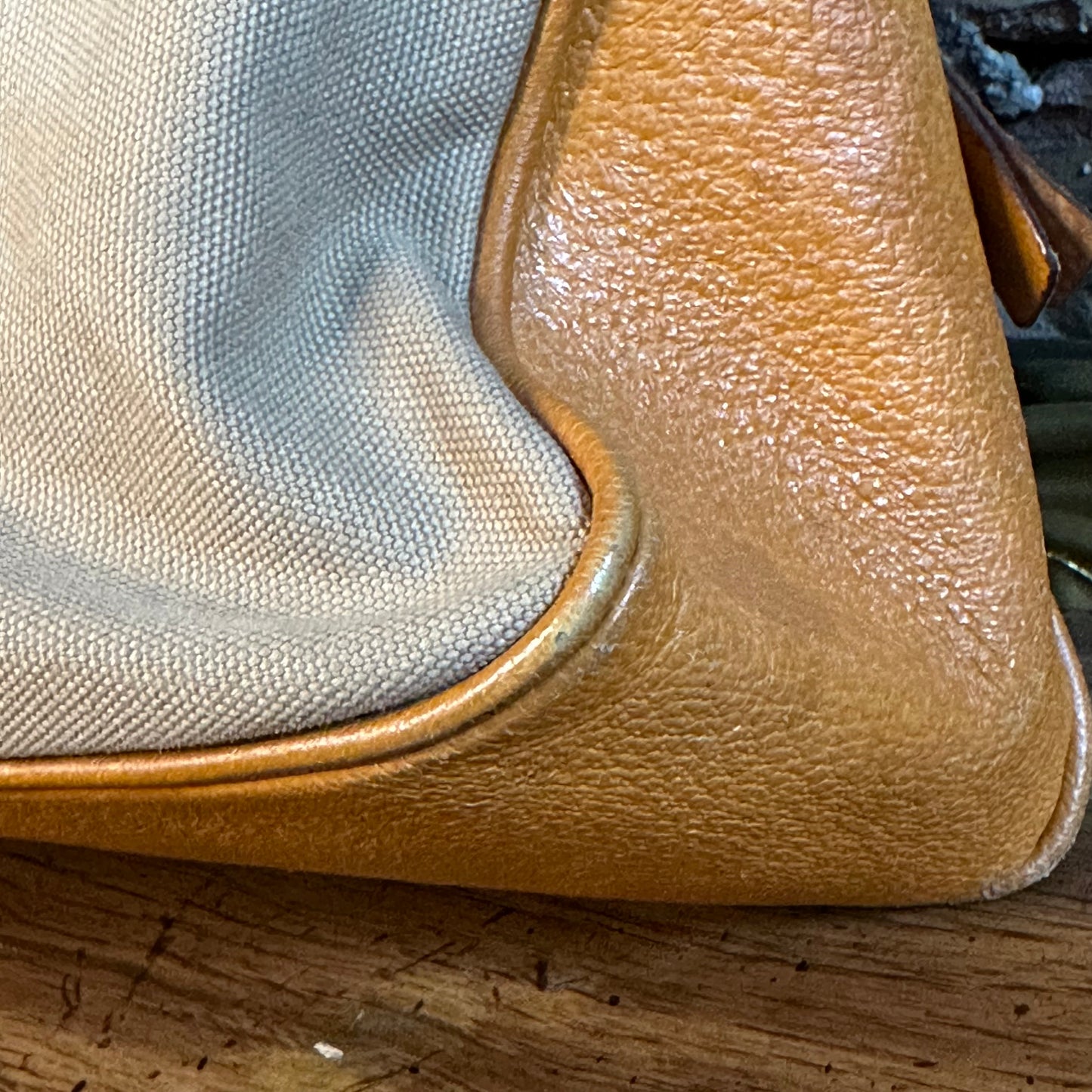 Vintage Prada Beige Canvas Tote Bag