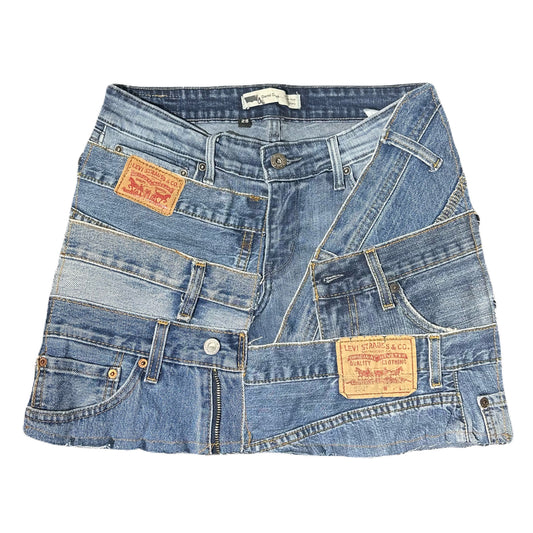 Reworked Levi’s Reconstructed Denim Mini Skirt - 28 Waist
