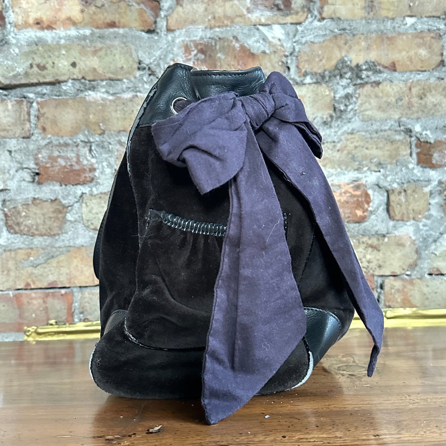 Vintage Y2K Juicy Couture Black Velour Daydreamer Bag