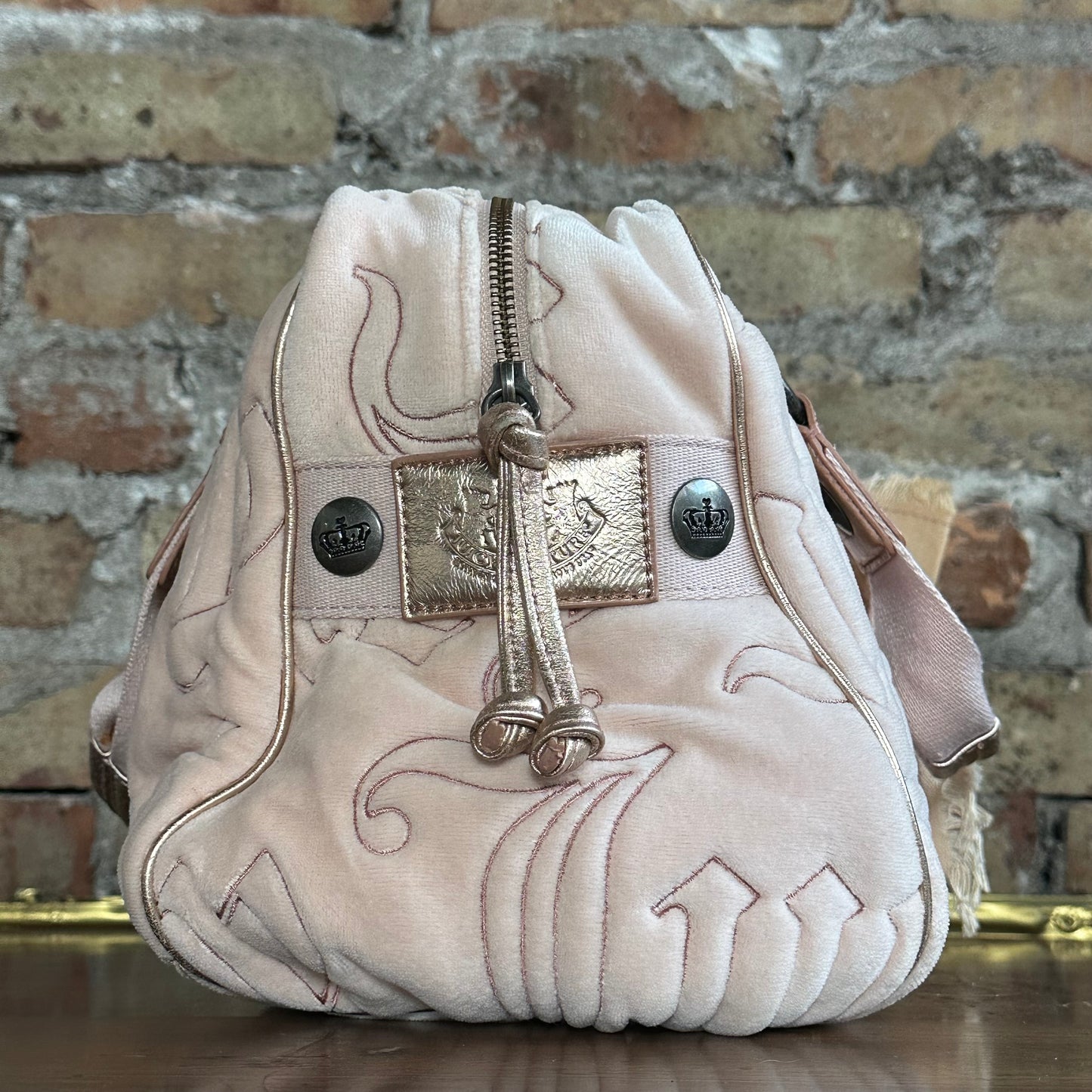 Vintage Y2K Juicy Couture Pink Velour Bowler Bag