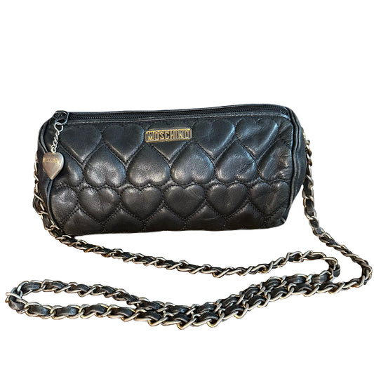 Vintage Moschino Heart Quilted Lambskin Cylinder Chain Bag