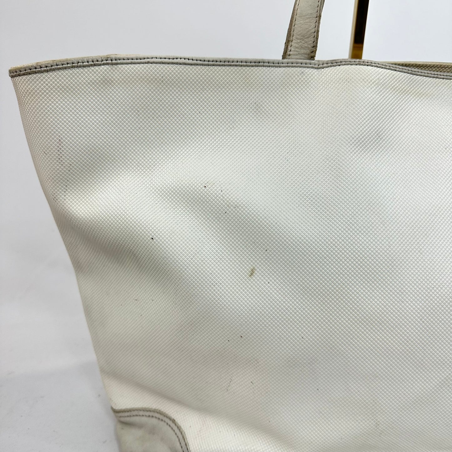 Vintage Bottega Veneta White PVC Marco Polo Tote