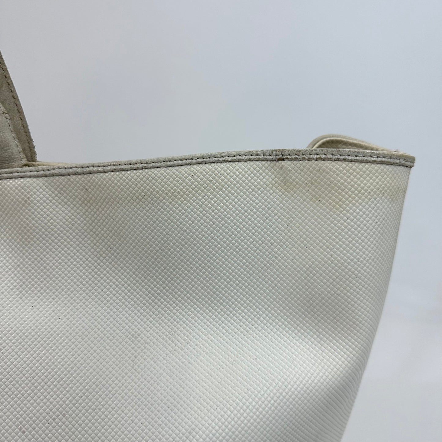 Vintage Bottega Veneta White PVC Marco Polo Tote