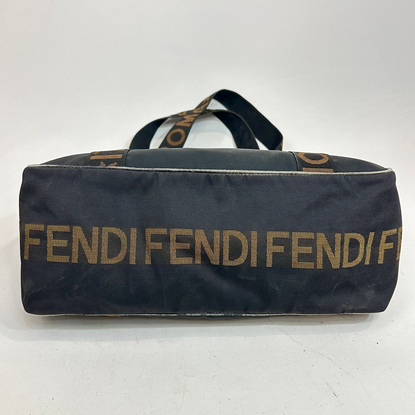 Vintage Fendi Roma Star Black Canvas Tote